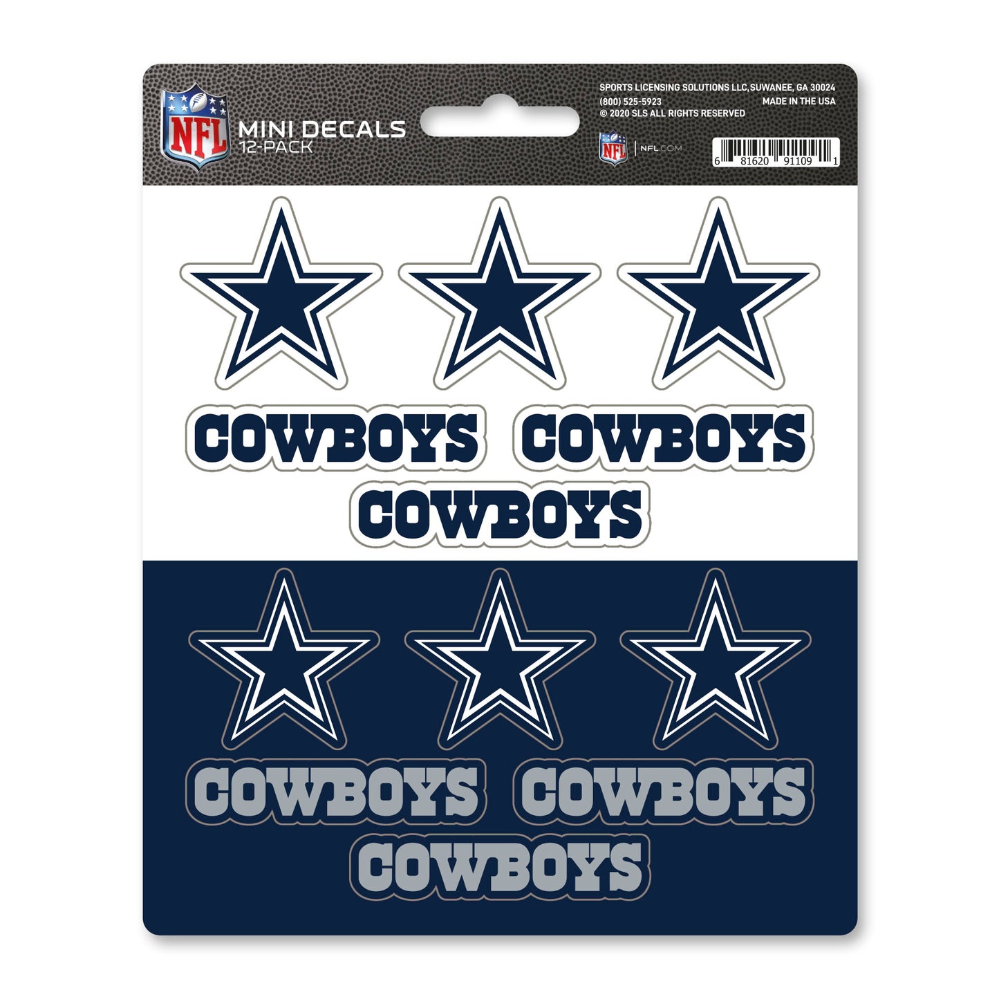 NFL - Dallas Cowboys Mini Decal 12-pk