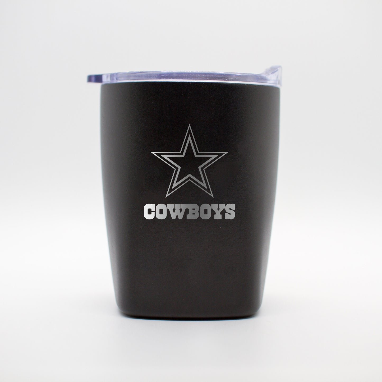 Dallas Cowboys 10oz Etch Black Powder Coat Rocks Tumbler