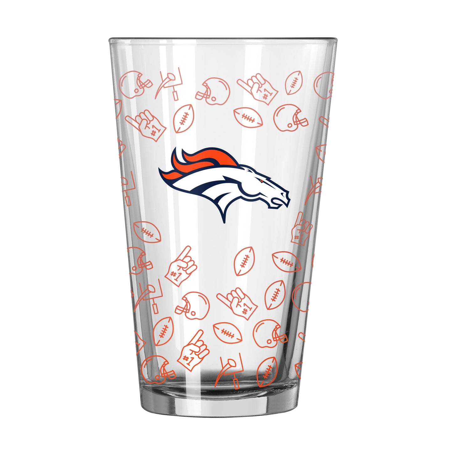 Denver Broncos 16oz Ombre Playmaker Pint Glass