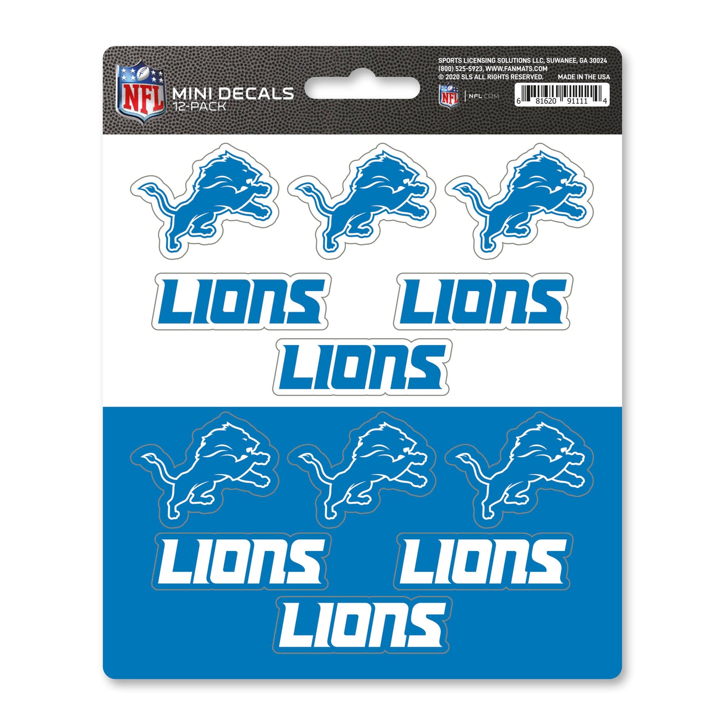 NFL - Detroit Lions Mini Decal 12-pk
