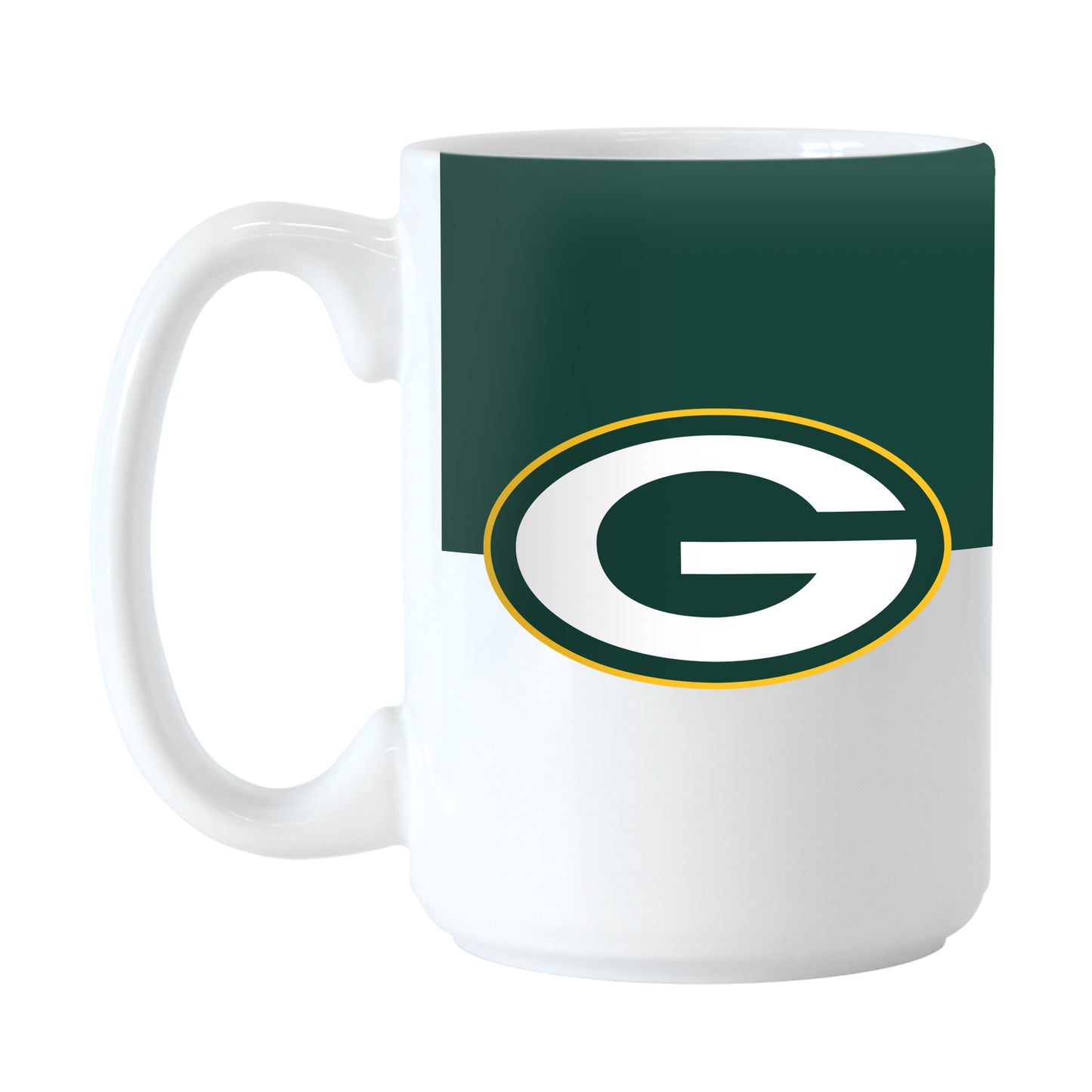 Green Bay Packers 15oz Two Tone Colorblock Sublimated Mug