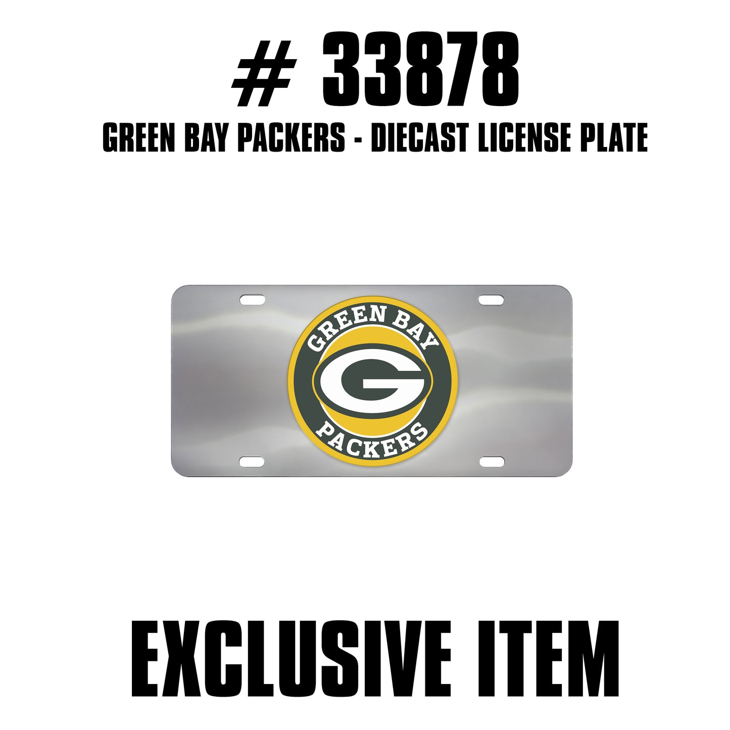 TRINITY NFL - Green Bay Packers Chrome Diecast License Plate
