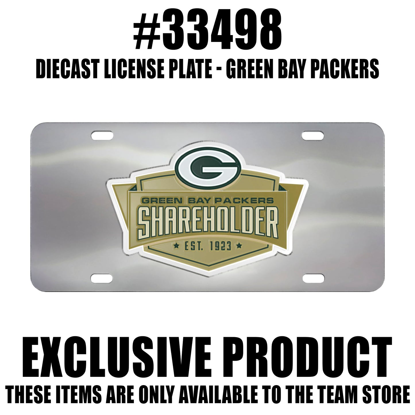 NFL - Green Bay Packers Chrome Diecast License Plate