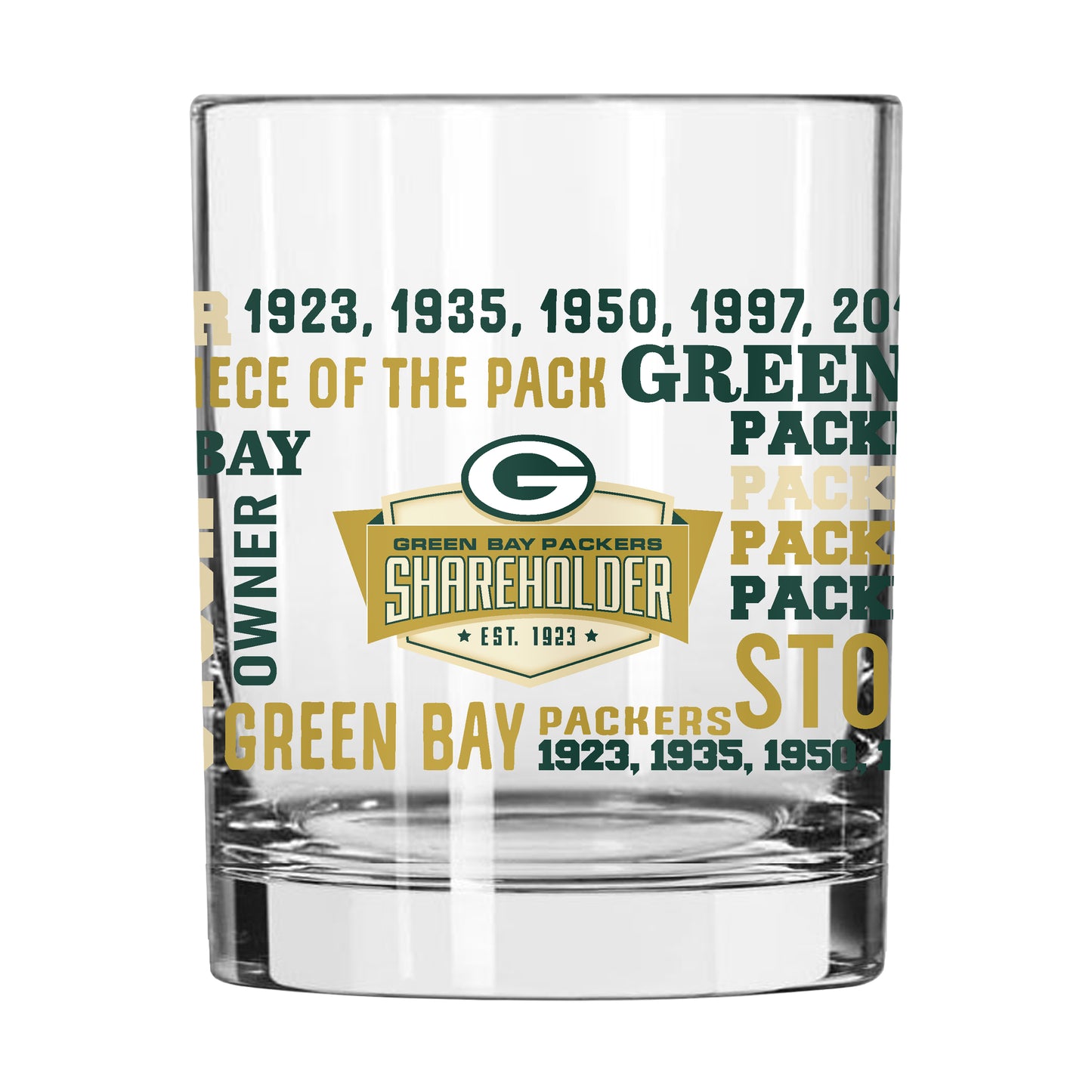 Green Bay Packers 14oz Shareholder Spirit Rocks Glass