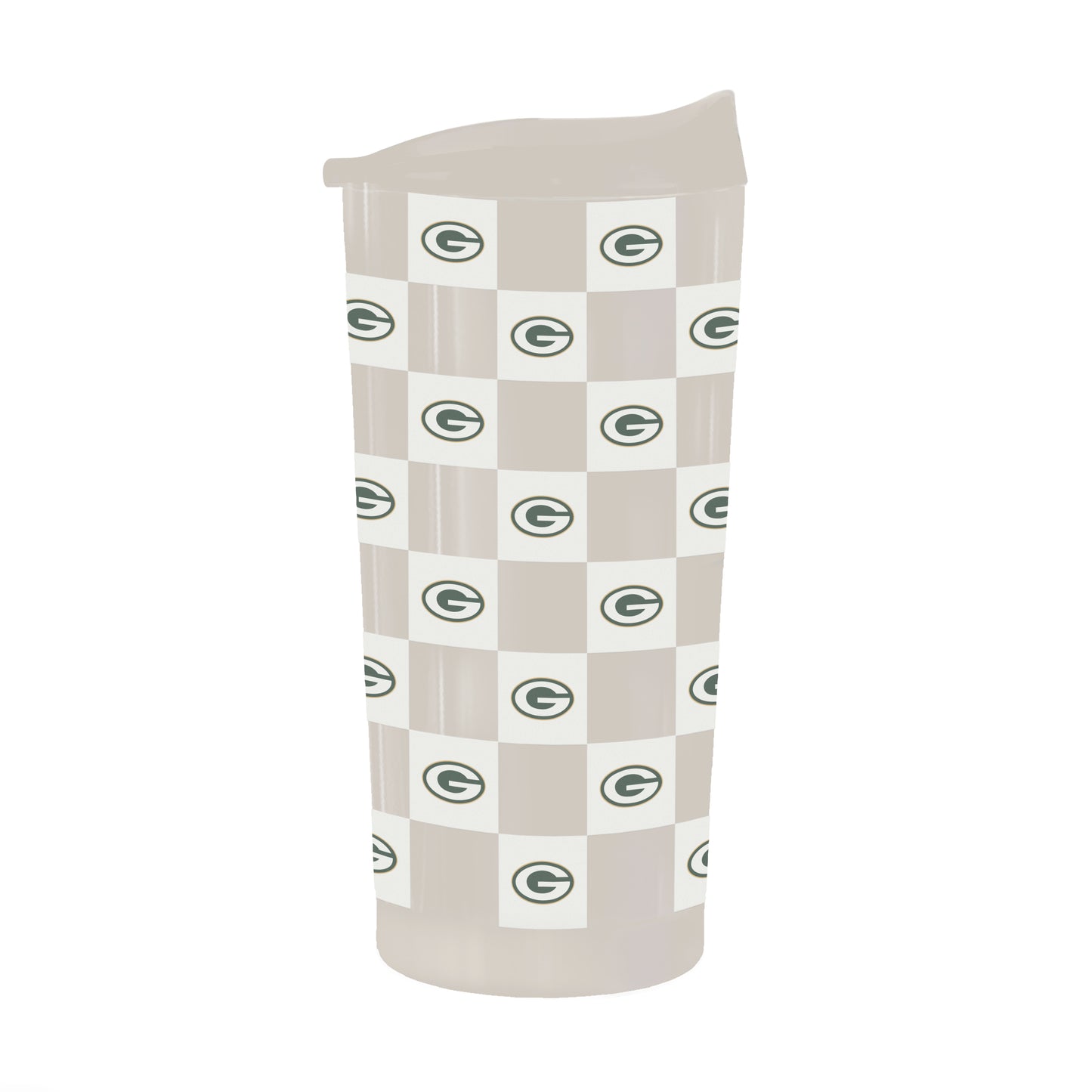 Green Bay Packers 20oz Neutral Check Powder Coat Tumbler