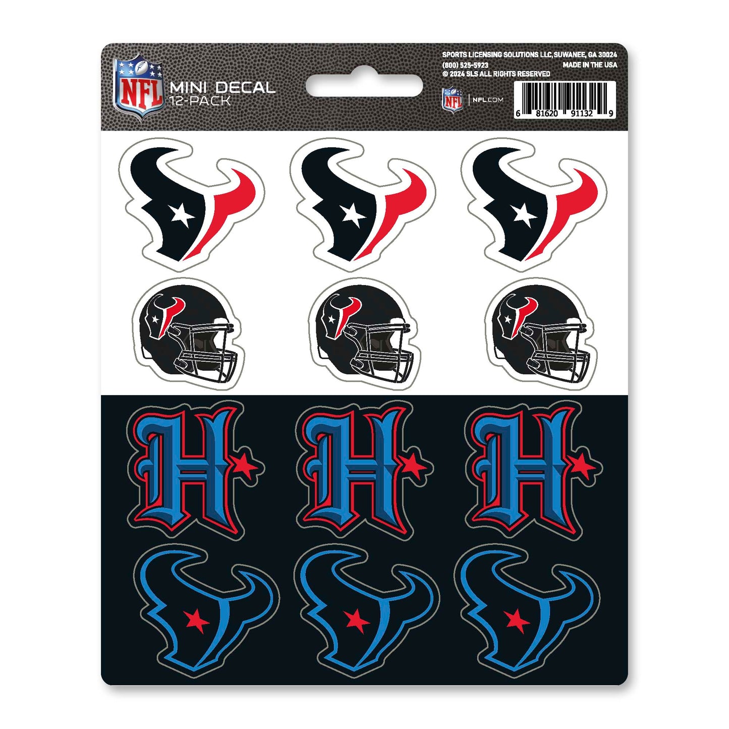 NFL - Houston Texans Mini Decal 12-pk