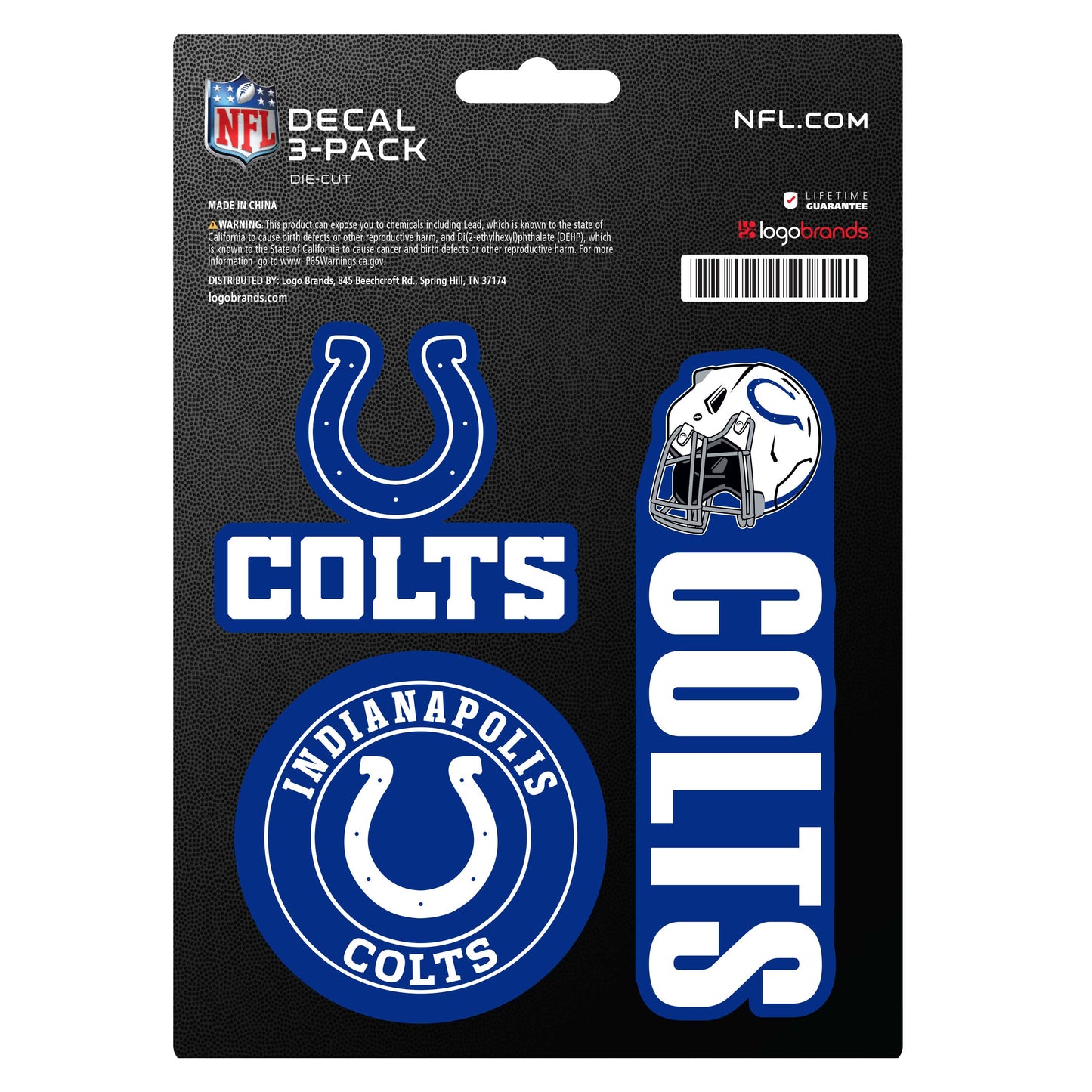 Indianapolis Colts Decal Stickers 3 Pack