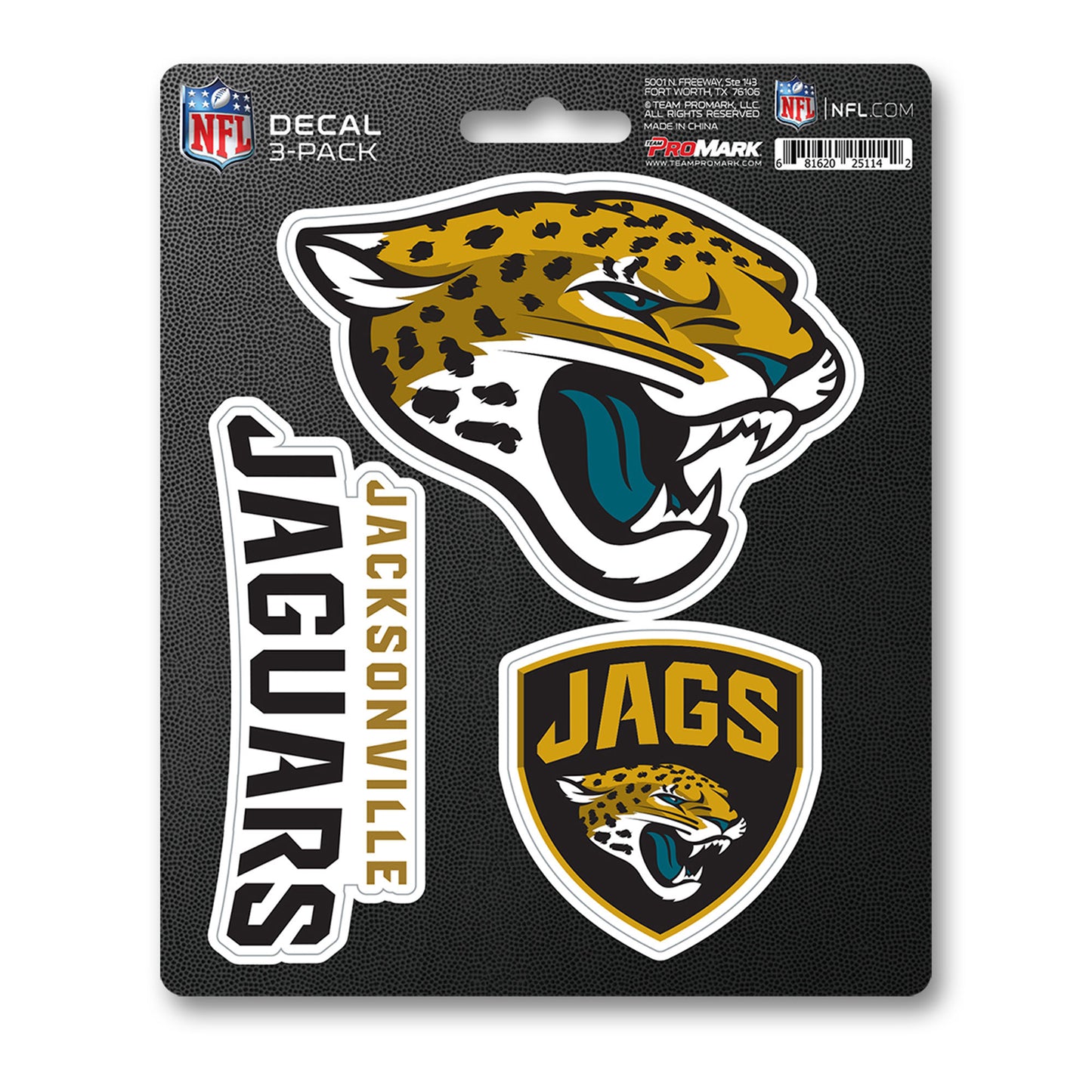 NFL - Jacksonville Jaguars Decal 3-pk