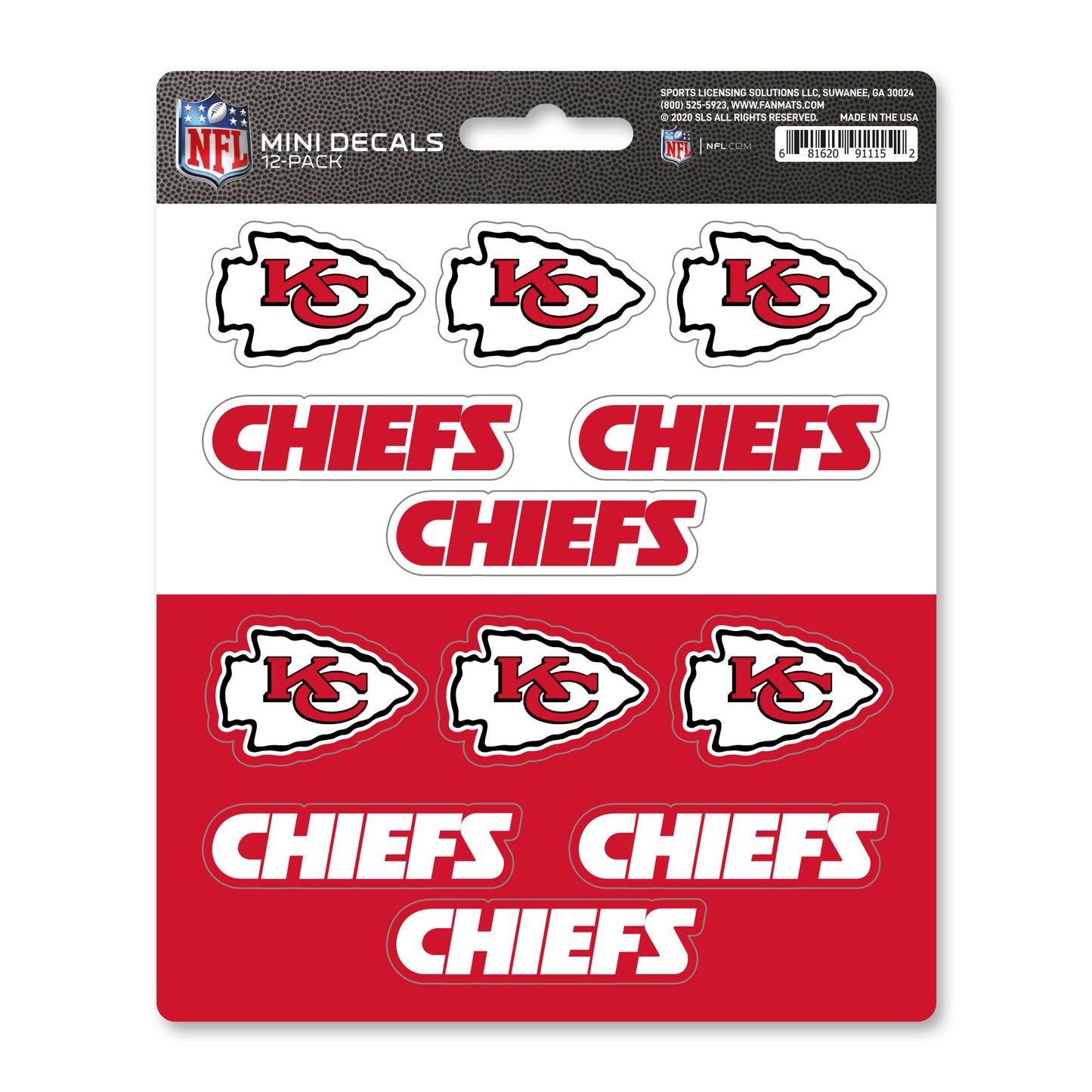 NFL - Kansas City Chiefs Mini Decal 12-pk