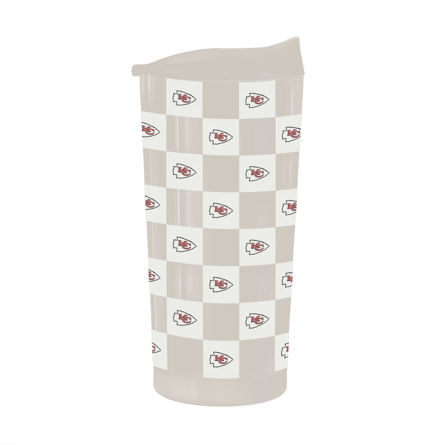 Kansas City Chiefs 20oz Neutral Check Powder Coat Tumbler