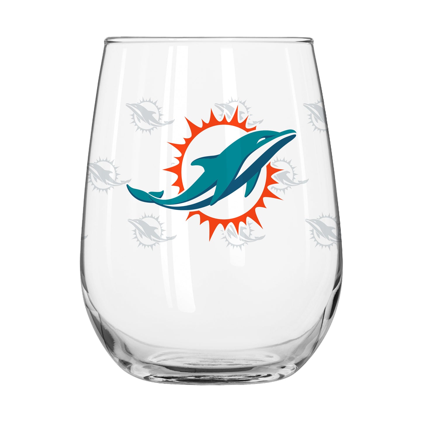 Miami Dolphins 16oz Satin Etch Curved Beverage Glass
