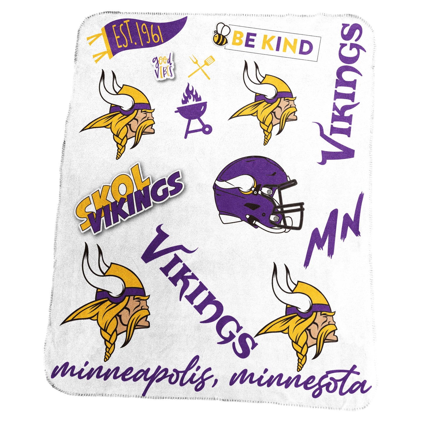 Minnesota Vikings Classic Native Fleece Throw