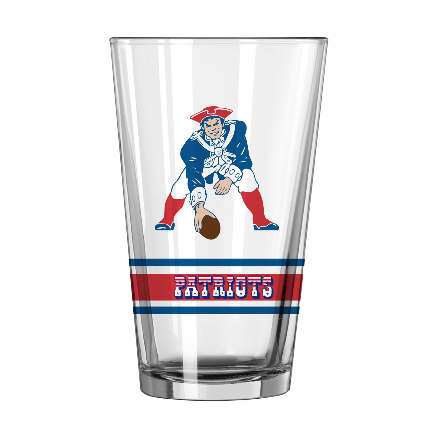 New England Patriots Vintage 16oz Gameday Stripe Pint Glass
