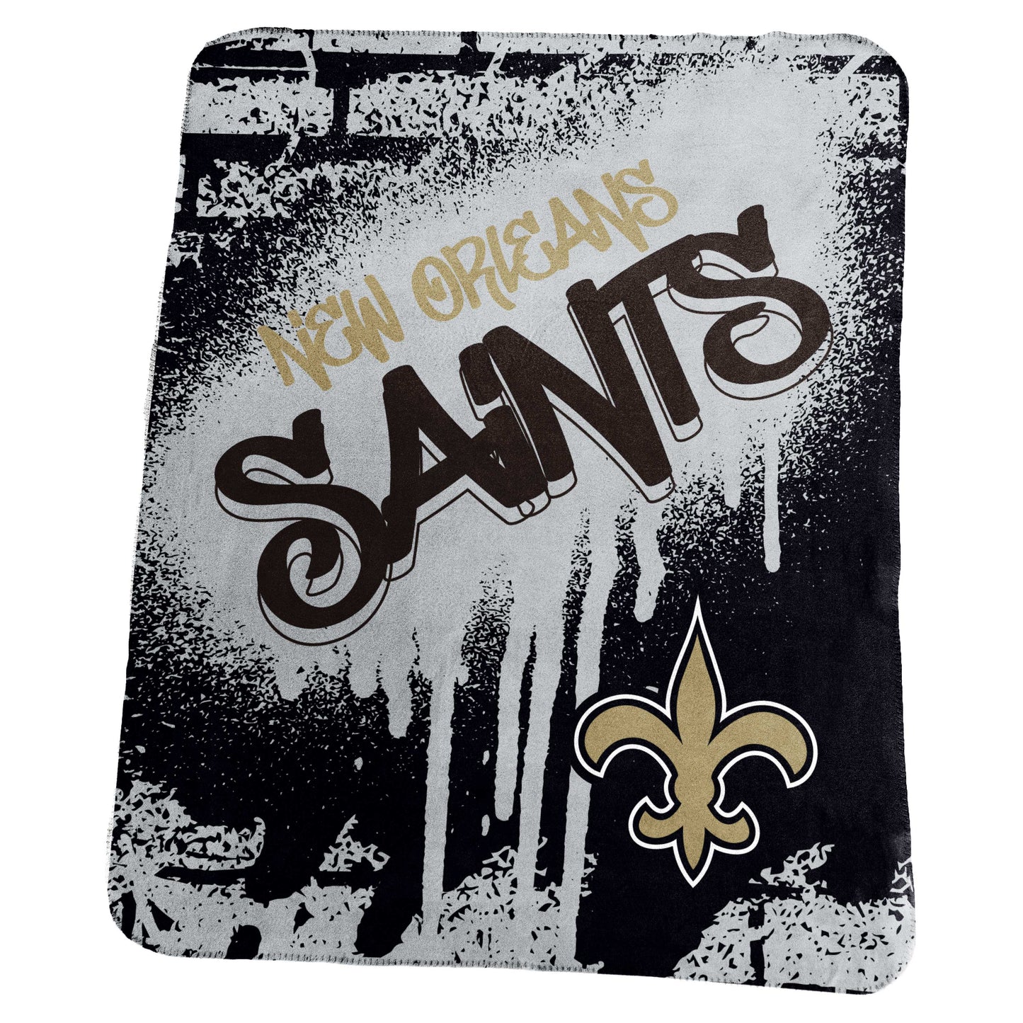 New Orleans Saints Classic Graffiti Fleece Throw