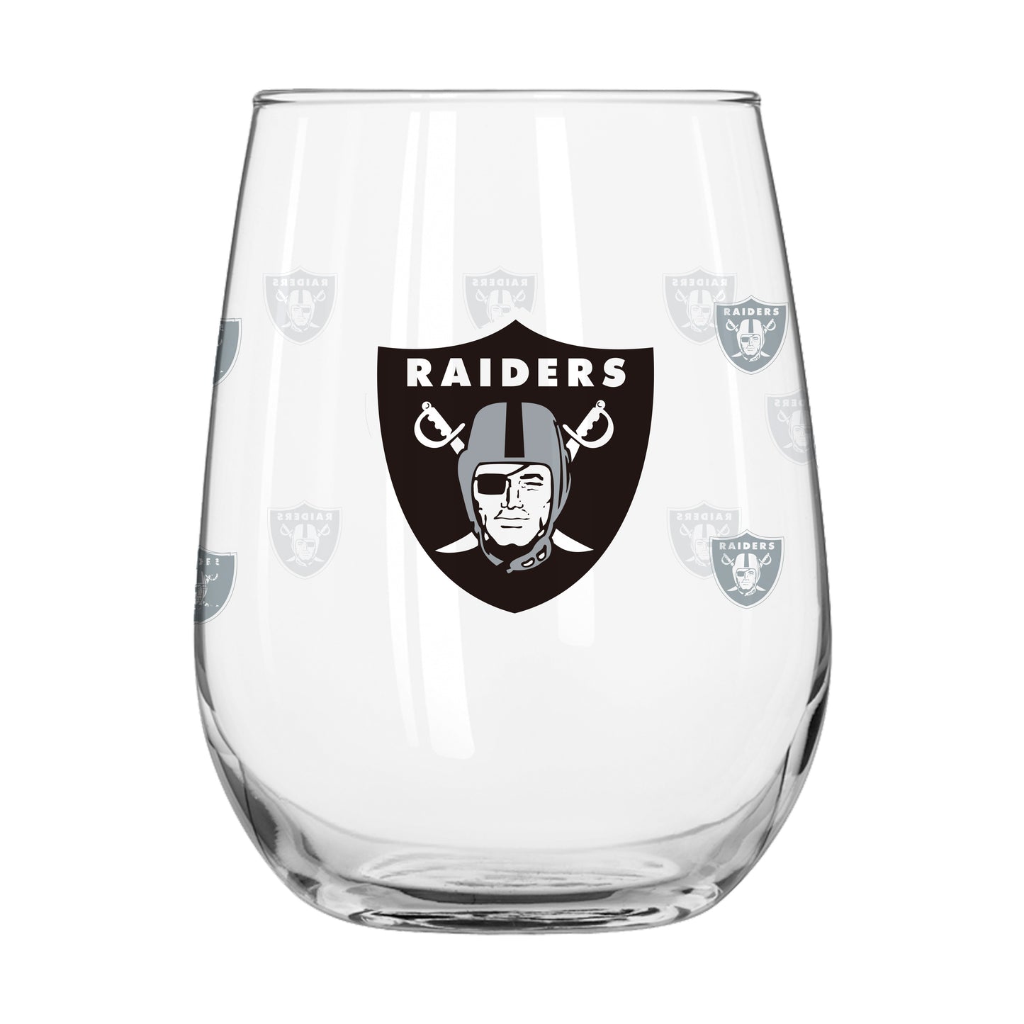Las Vegas Raiders 16oz Satin Etch Curved Beverage Glass