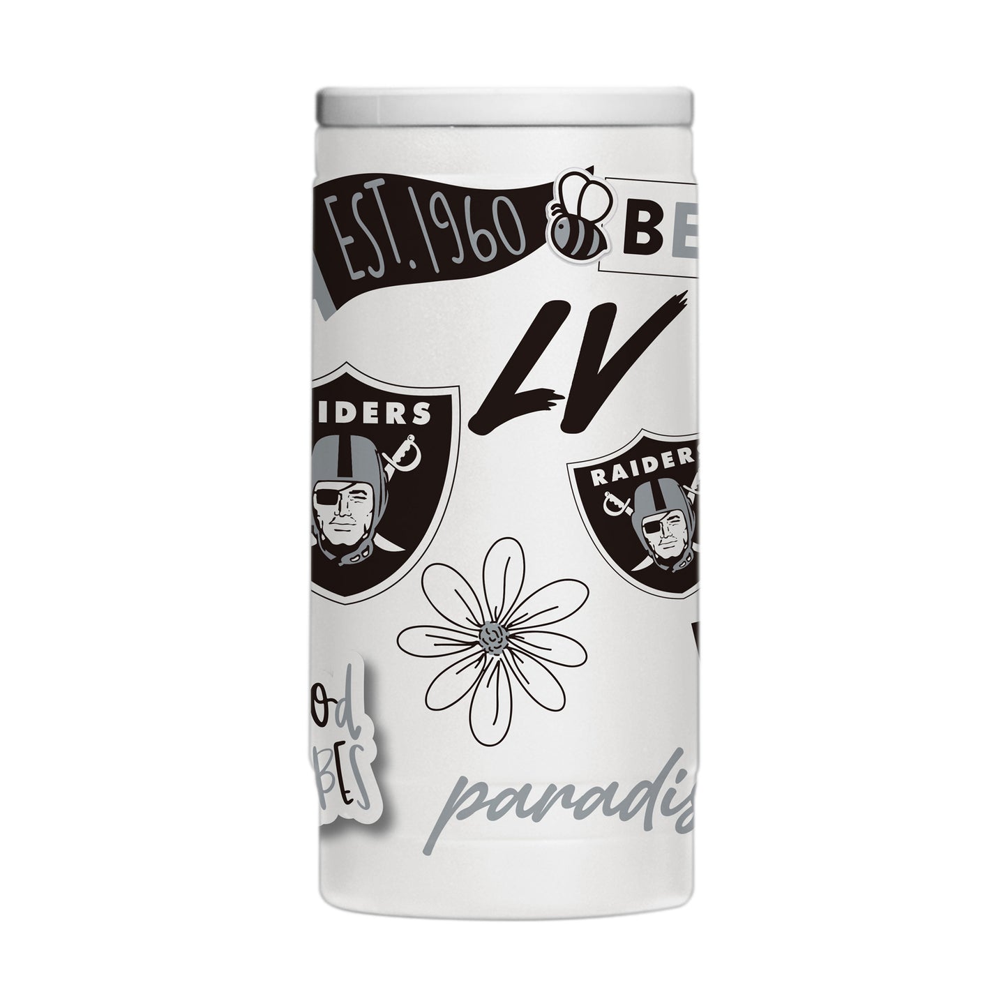 Las Vegas Raiders 12oz Native Powdercoat SlimCan Coolie