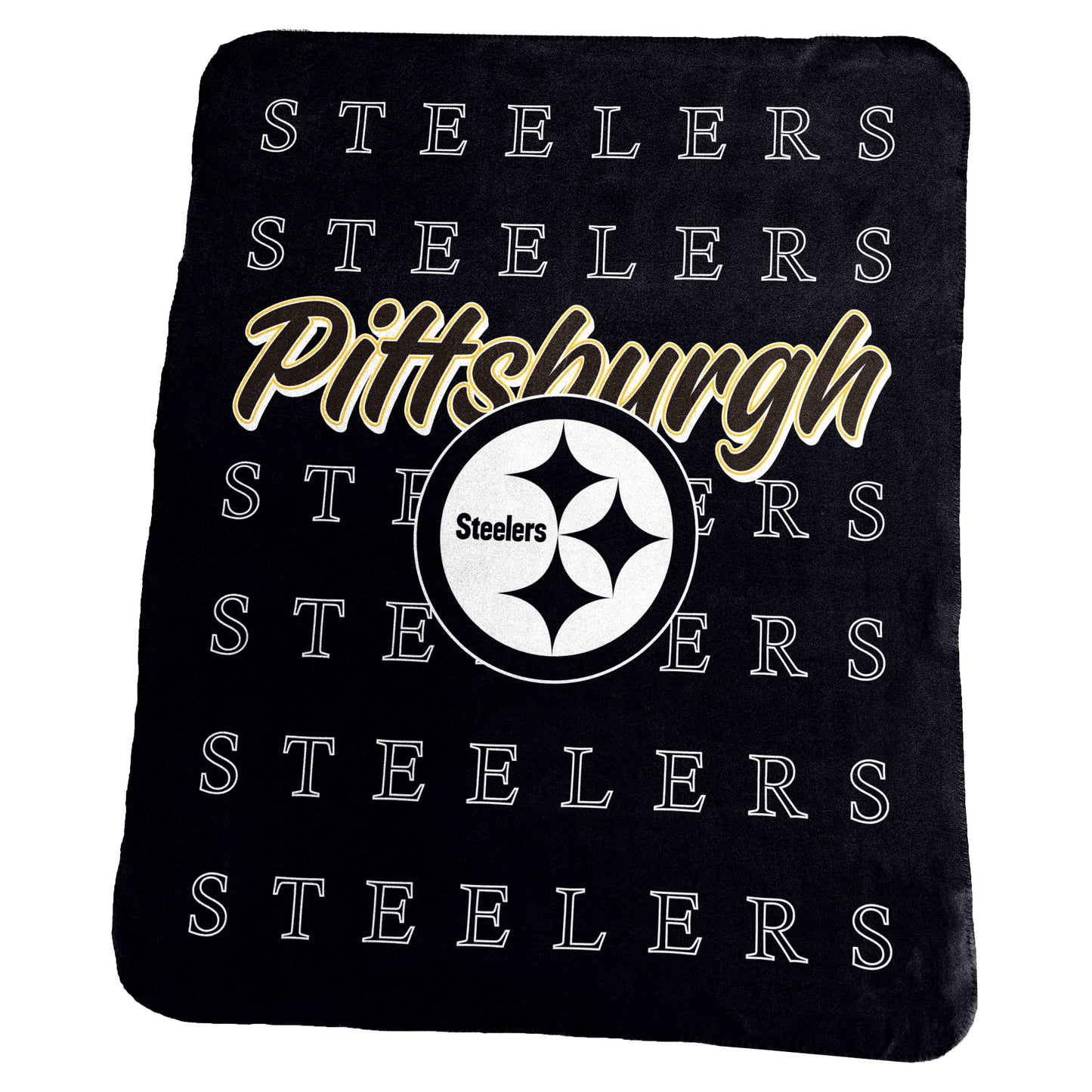 Pittsburgh Steelers Classic Repeating Team Name Fleece Throw
