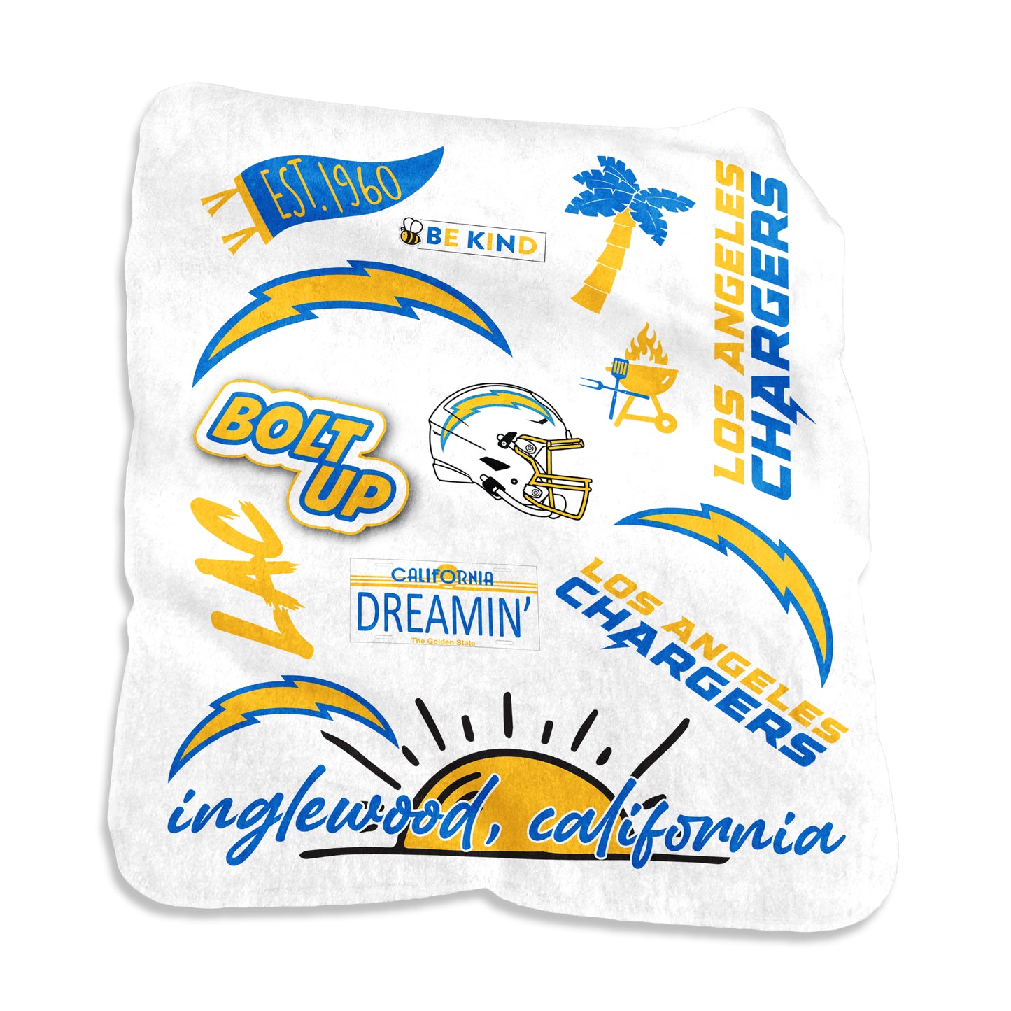 LA Chargers Native Raschel Throw