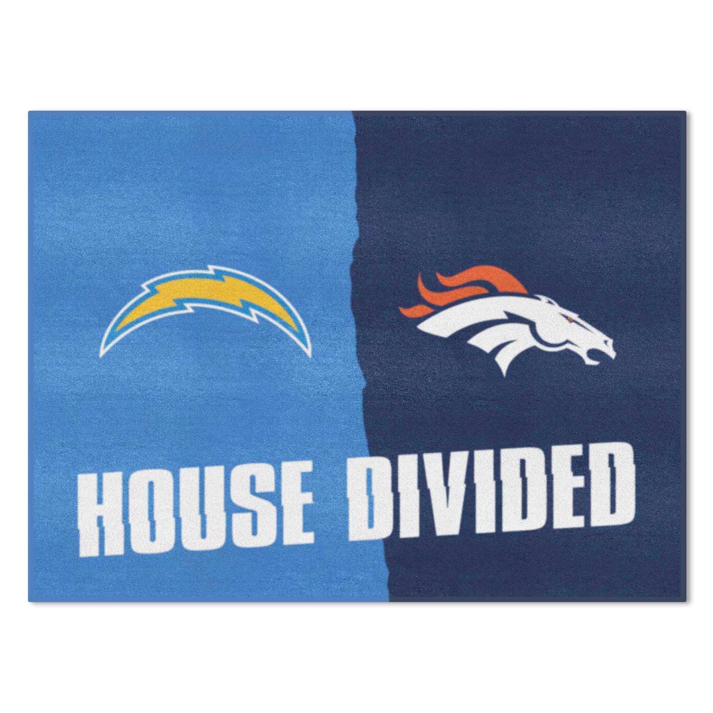 NFL House Divided Mat - Chargers / Broncos
