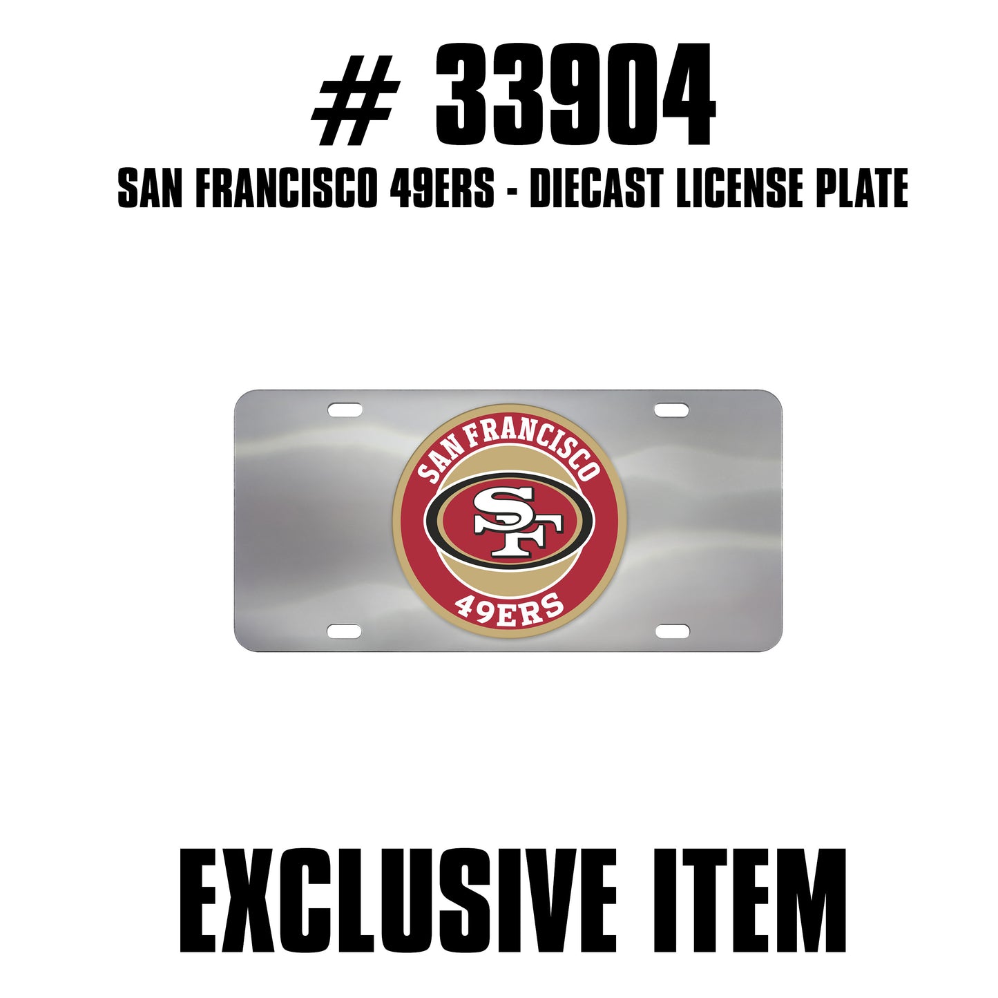 TRINITY NFL - San Francisco 49ers Chrome Diecast License Plate
