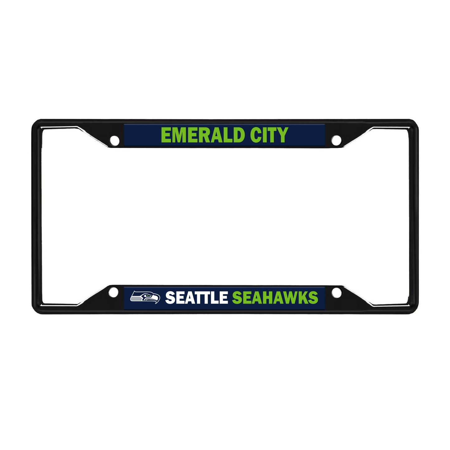 Seattle Seahawks License Black Trinity Plate Frame