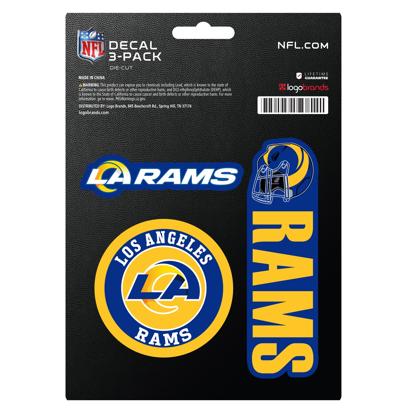 LA Rams Decal Stickers 3 Pack