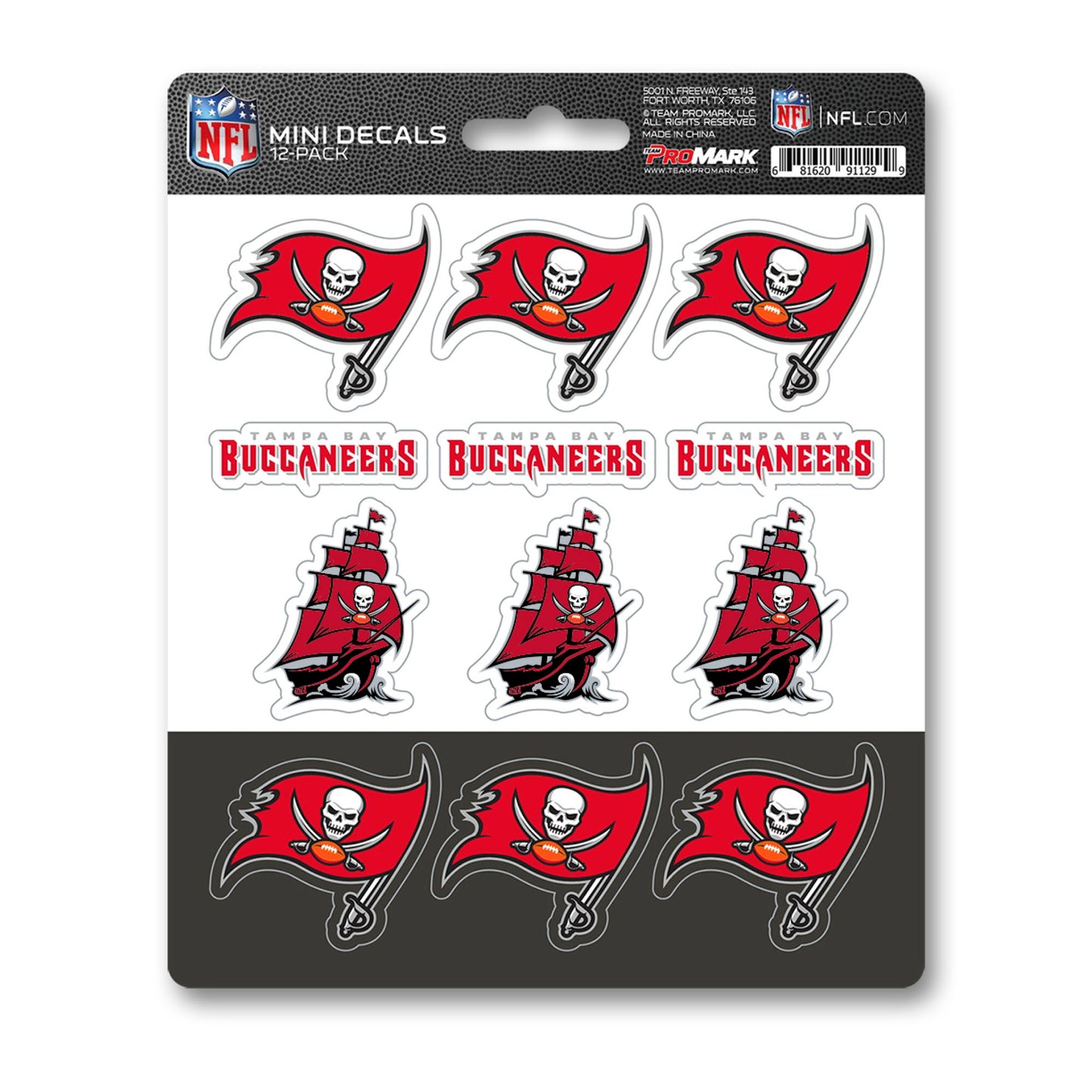 NFL - Tampa Bay Buccaneers Mini Decal 12-pk