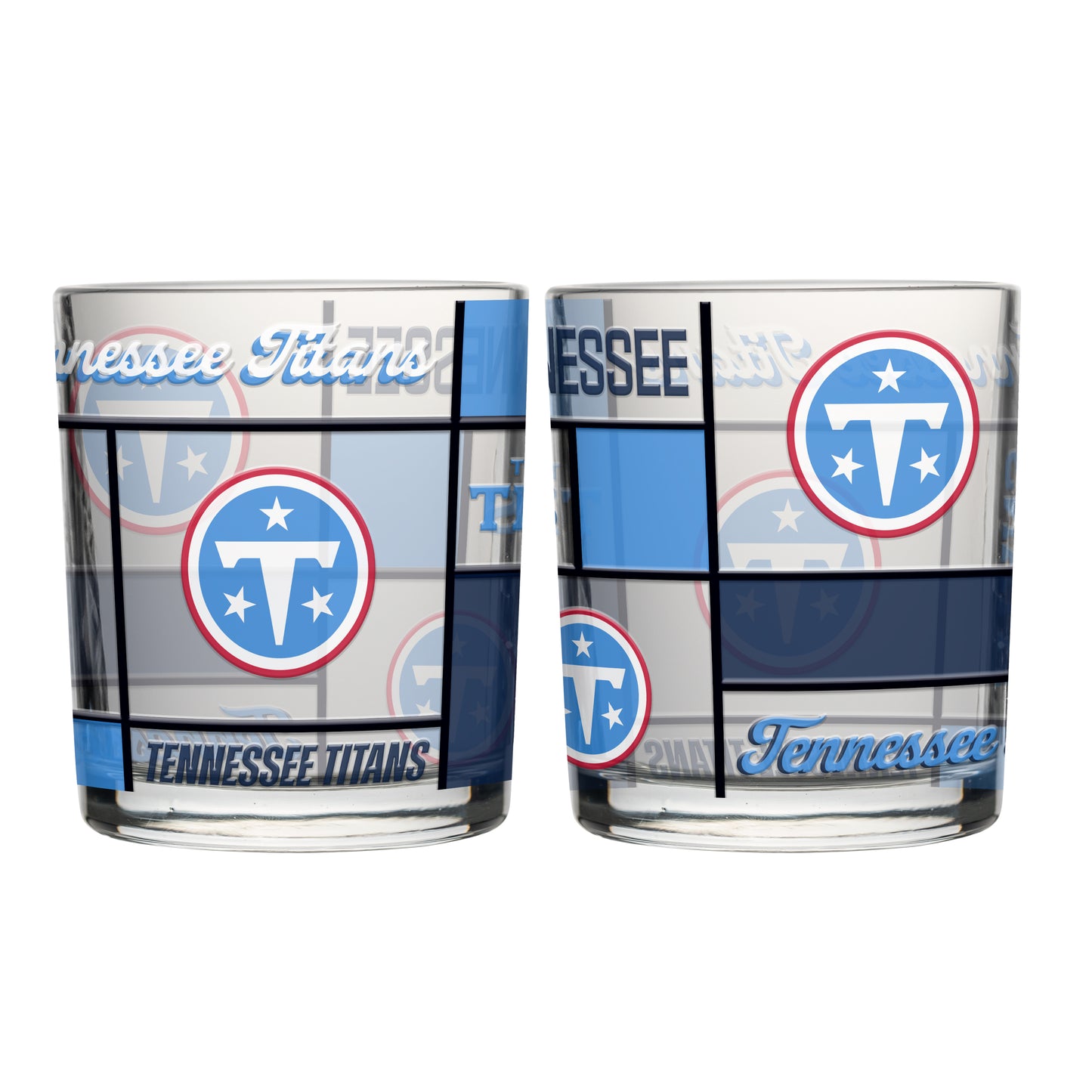 Tennessee Titans 12oz Quilted Stained Rocks Glass 2 Pck