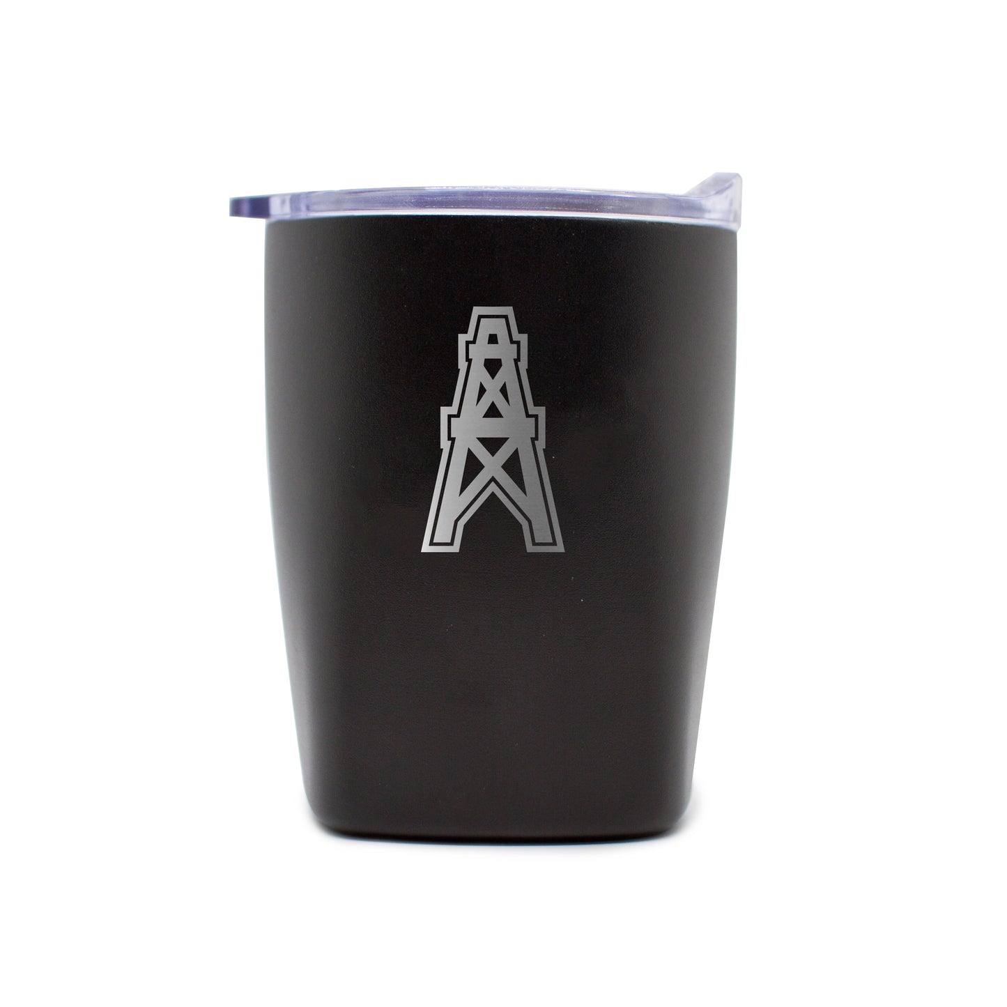 Houston Oilers 10oz Black Etch Powdercoat Rocks Tumbler