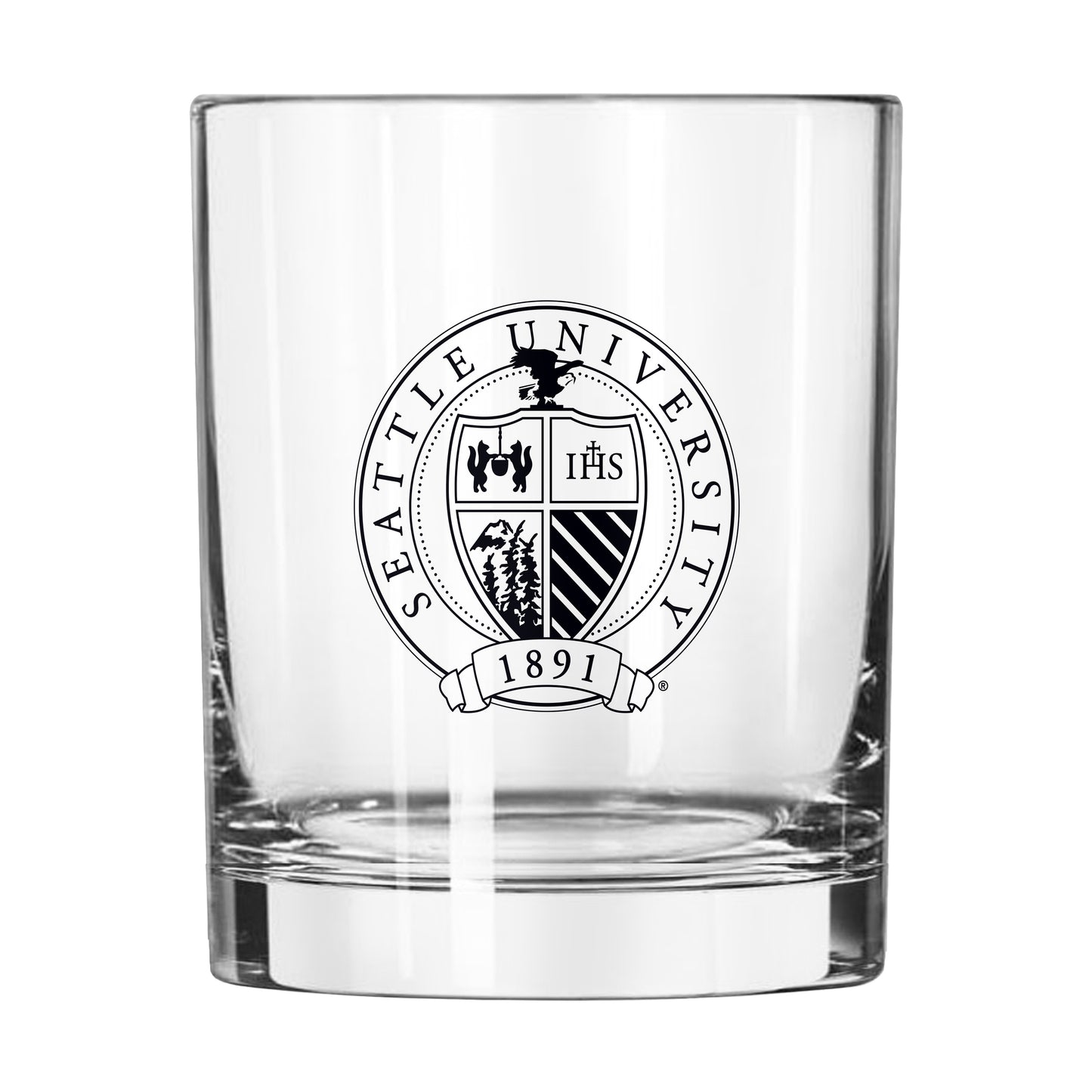 Seattle University 14oz Logo Rocks Glass