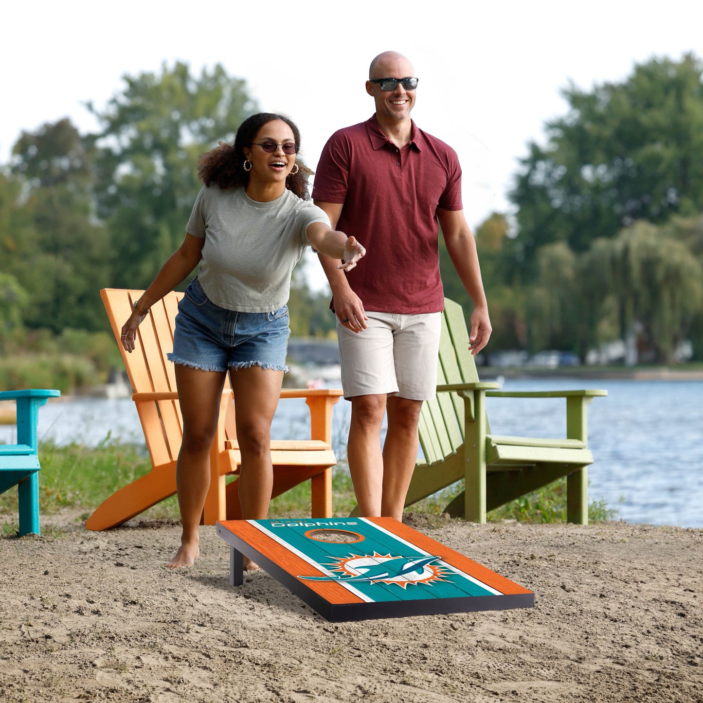 NFL Miami Dolphins 2' x 3' MDF Cornhole Set