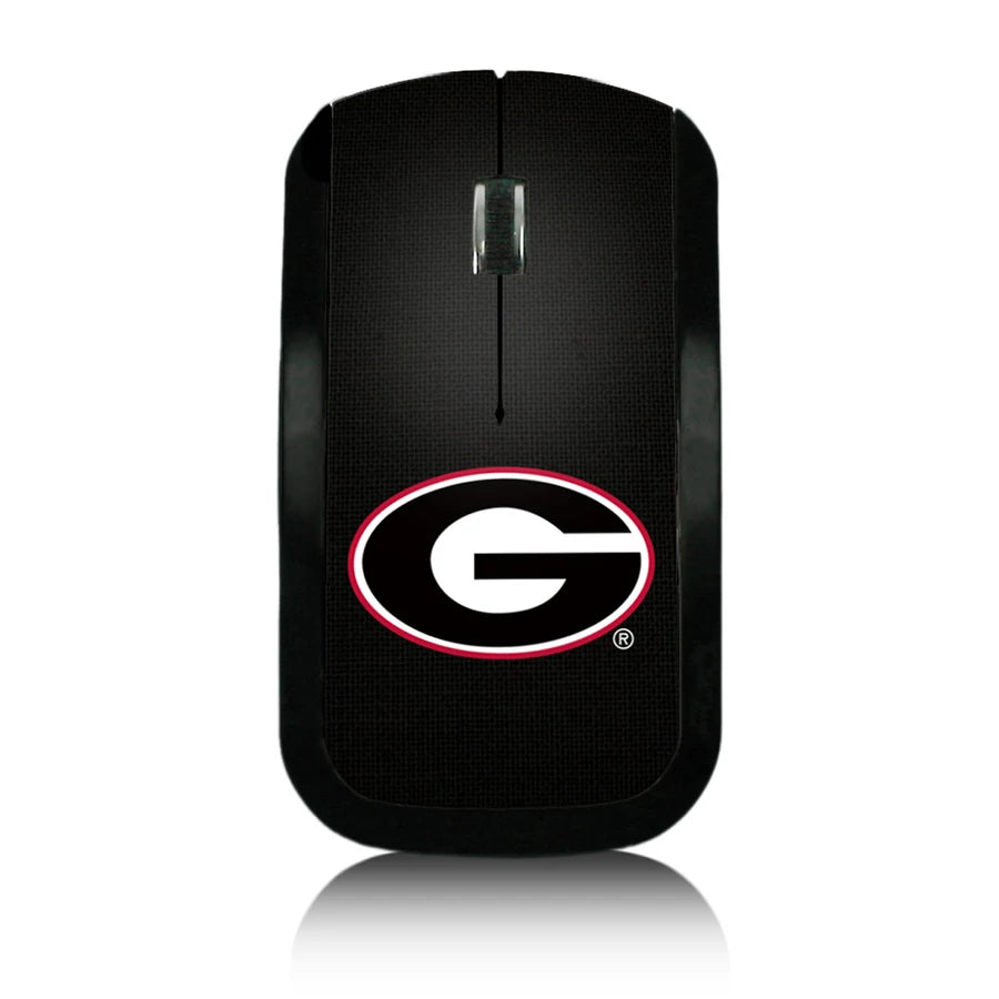 Georgia Bulldogs SOLID WORDMARK BLUETOOTH SPEAKER with a distinctive red and white 'g' logo on its back, isolated on a black background.