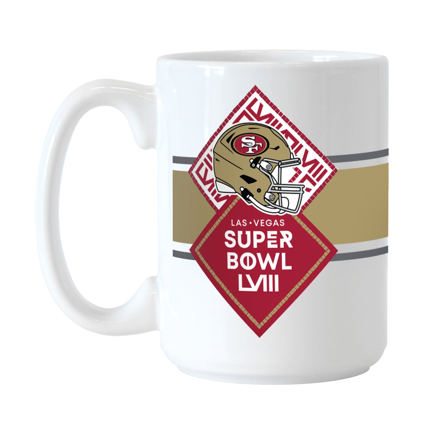 San Francisco 49ers 15oz SB 58 Bound Stripe Sublimated Mug