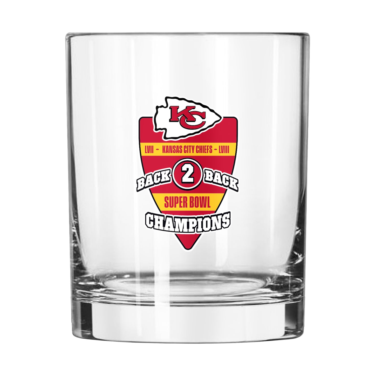 Kansas City Chiefs 14oz SB 58 Champions Back to Back Rocks Glass