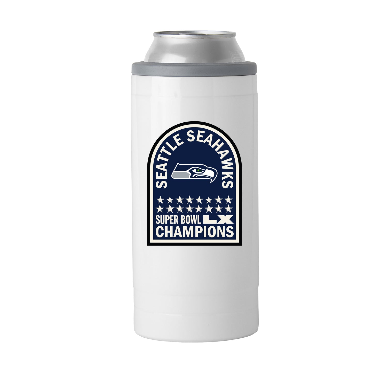 Seattle Seahawks 2026 Super Bowl Champions 12oz Slim Can Coolie