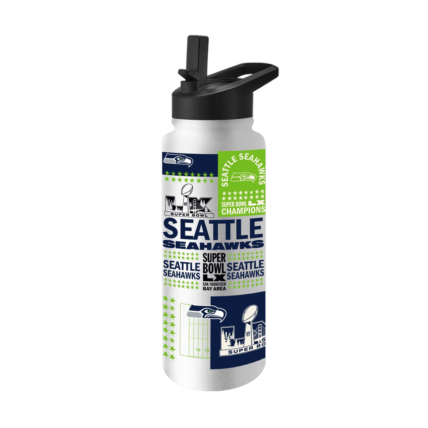 Seattle Seahawks 2026 Super Bowl Champions 34oz Quencher Bottle