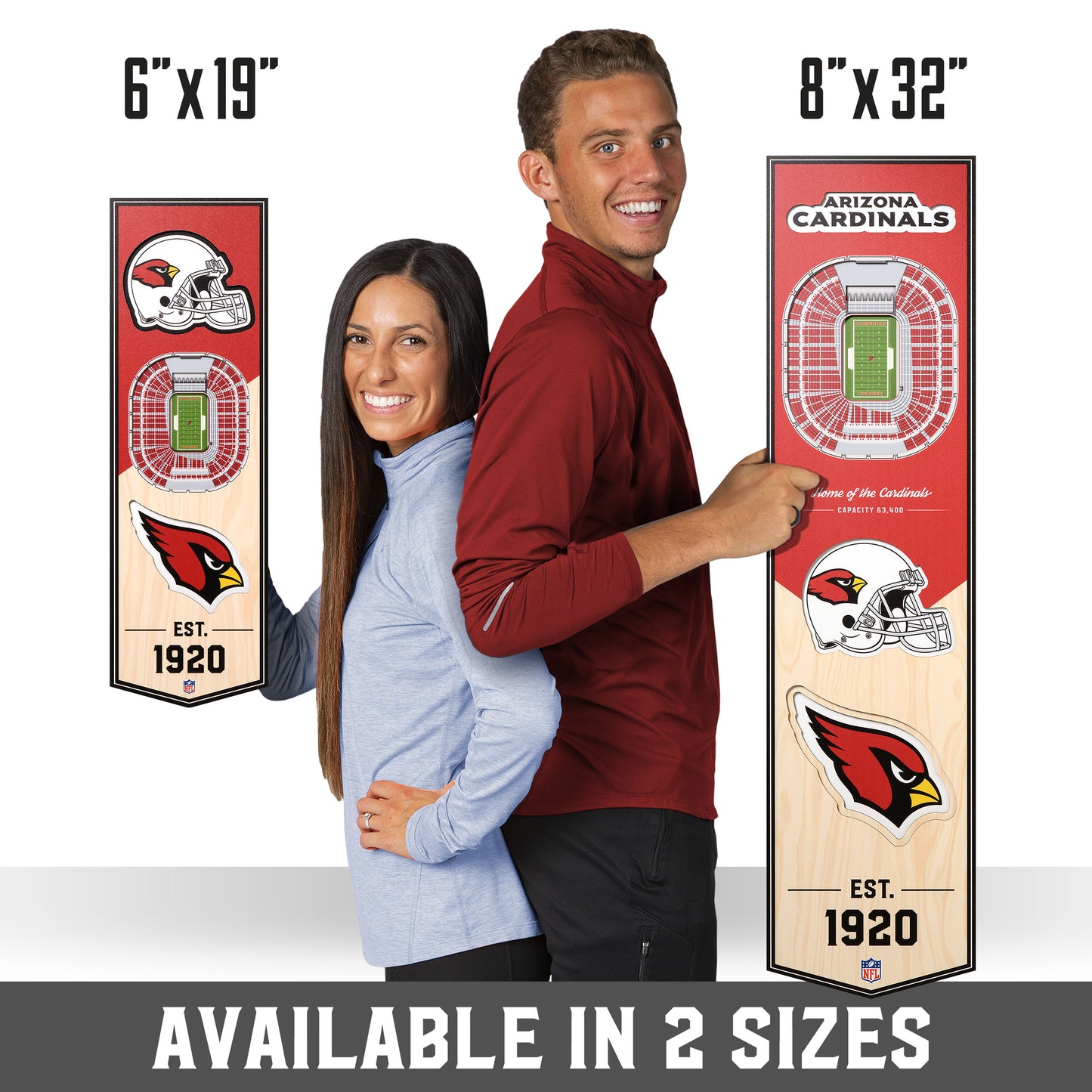 NFL Arizona Cardinals 3D Stadium Banner 8' X 32'