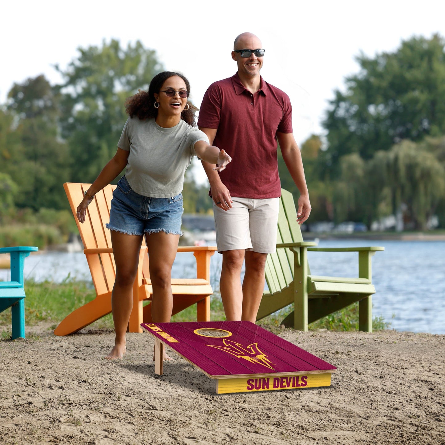 NCAA Arizona State Sun Devils 2' X 3' All-Wood Cornhole Set - Alt 5