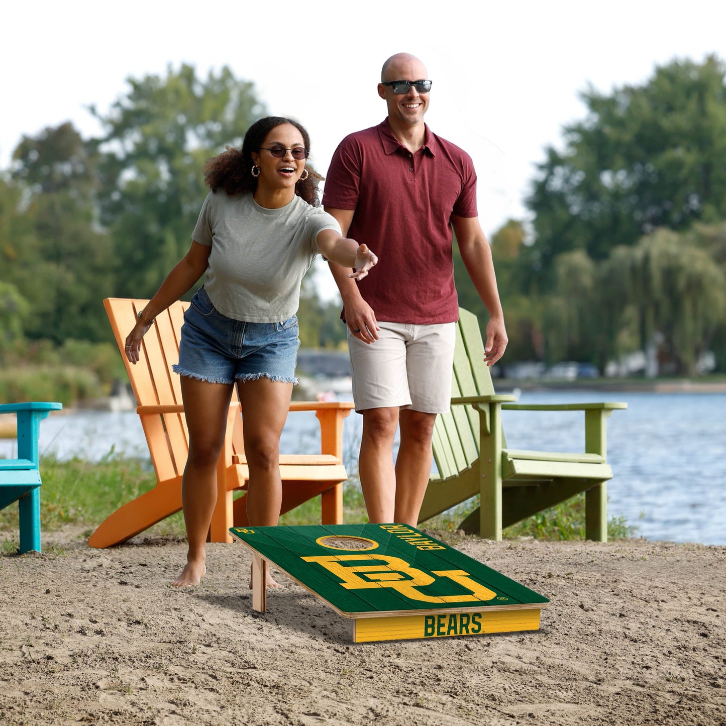 NCAA Baylor Bears 2' X 3' All-Wood Cornhole Set - Alt 5