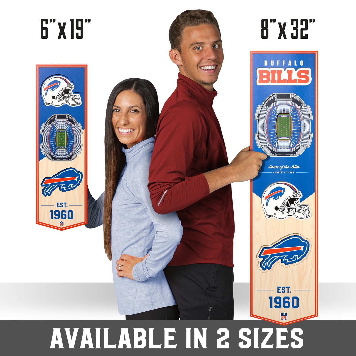 NFL Buffalo Bills 3D Stadium Banner 8' X 32'