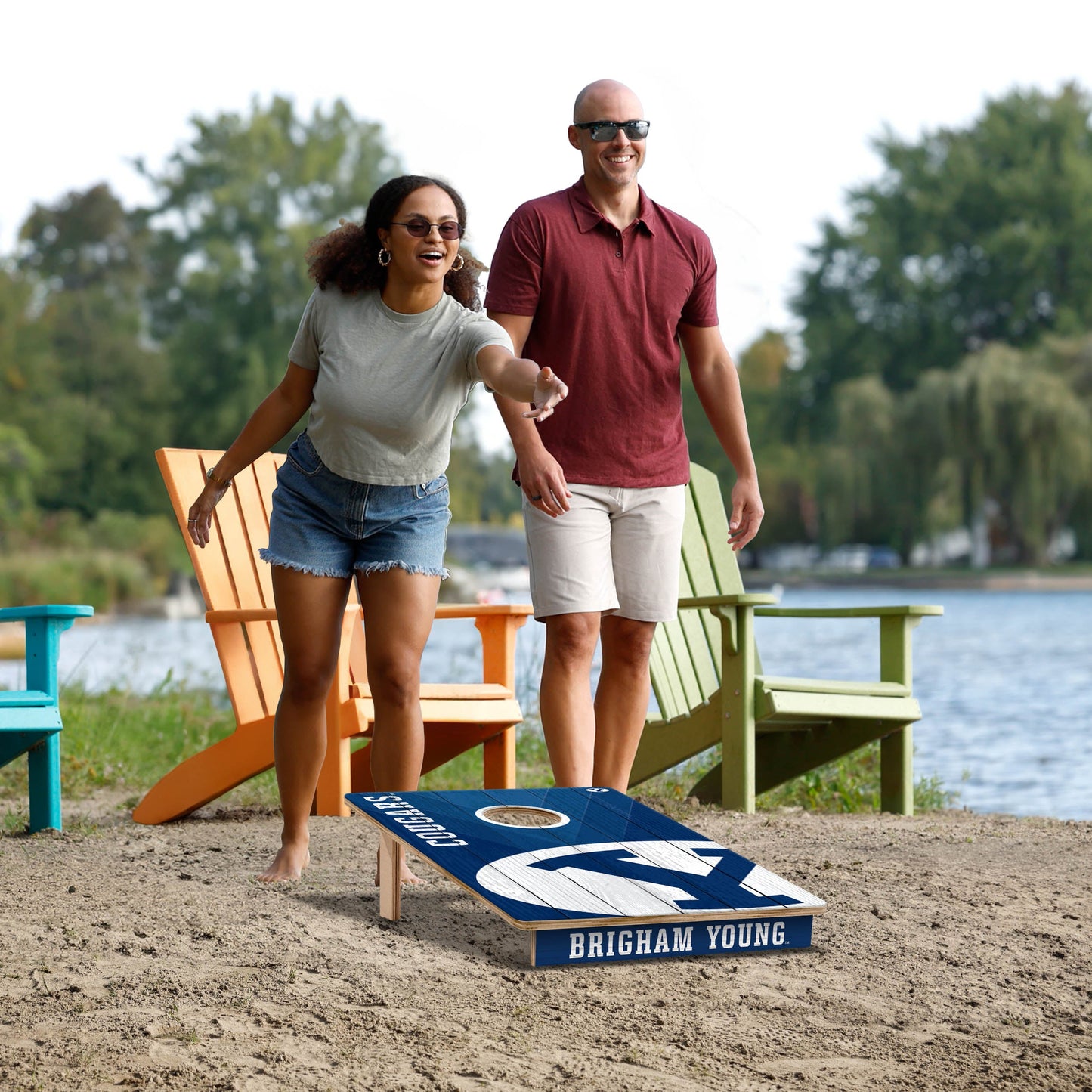 NCAA BYU Cougars 2' X 3' All-Wood Cornhole Set - Alt 5