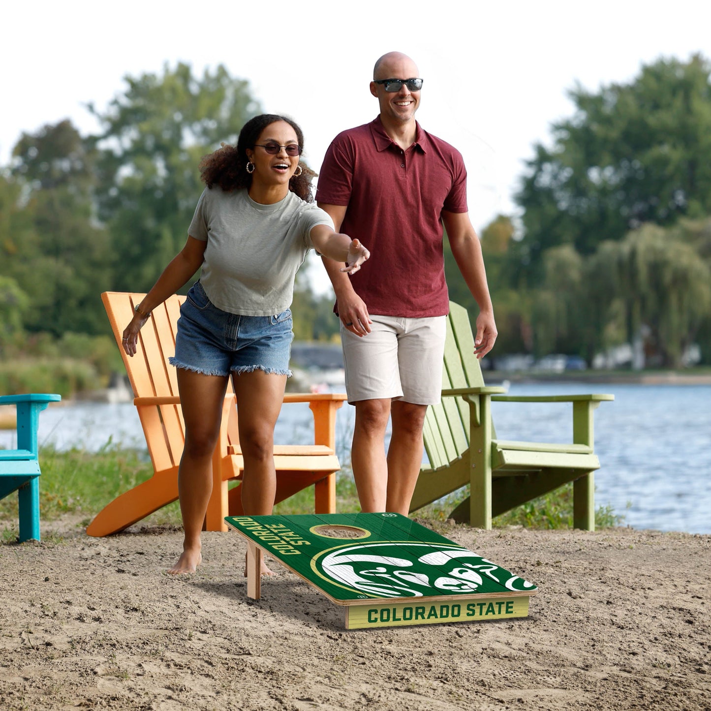NCAA Colorado State Rams 2' X 3' All-Wood Cornhole Set - Alt 5