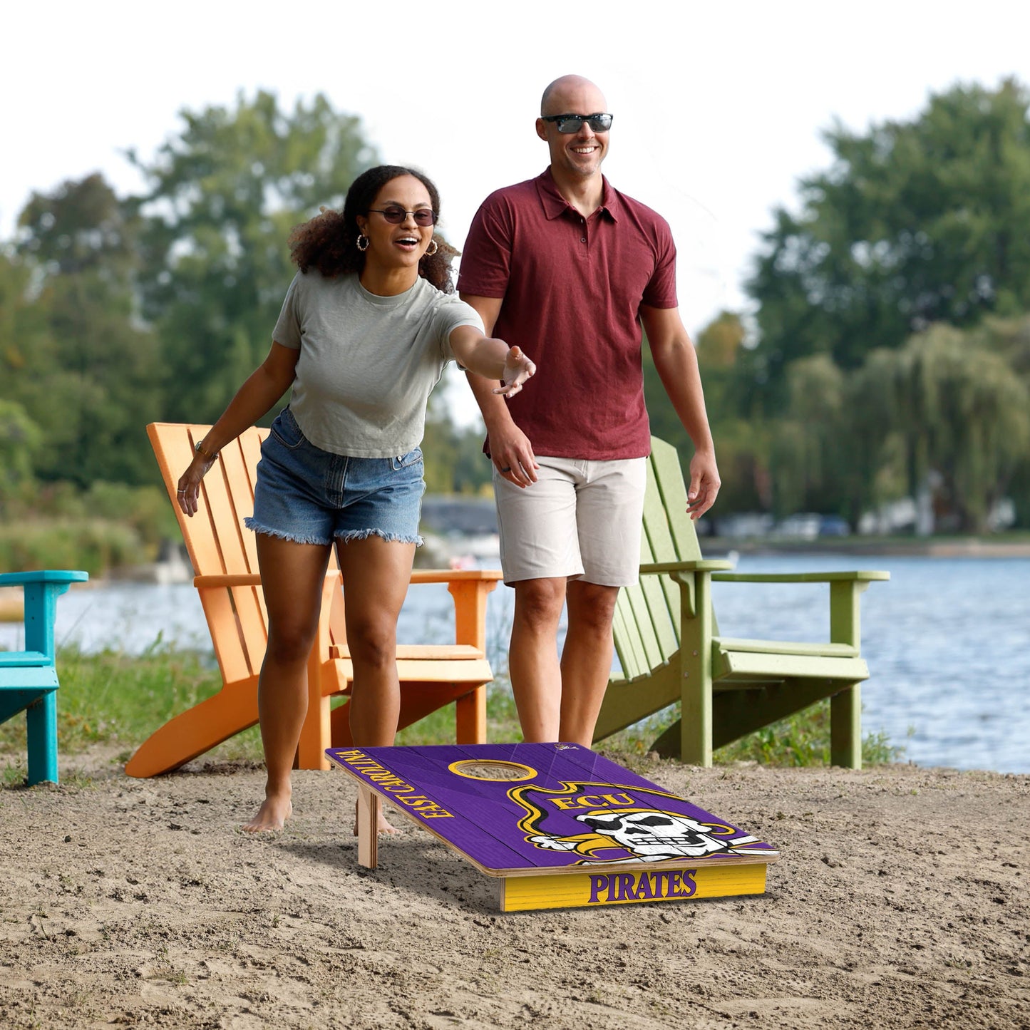 NCAA East Carolina Pirates 2' X 3' All-Wood Cornhole Set - Alt 5