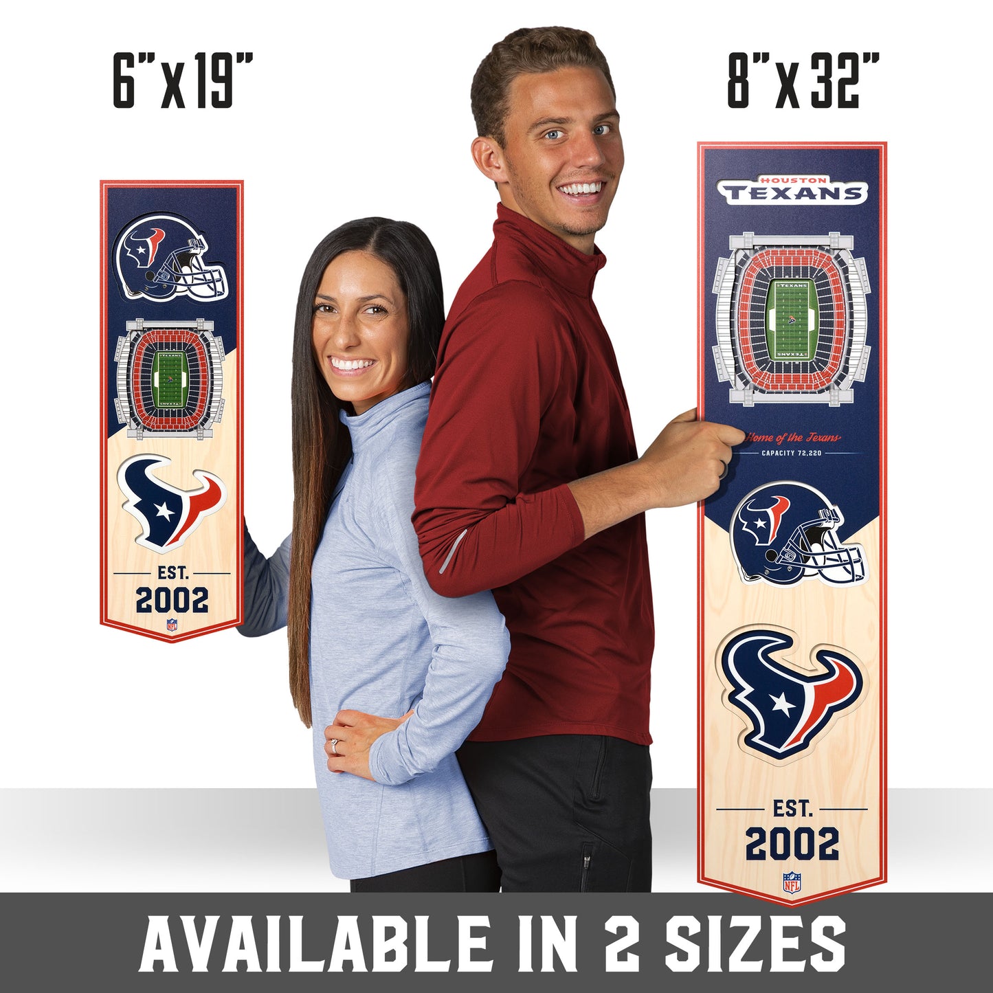 NFL Houston Texans 3D Stadium Banner 8' X 32'