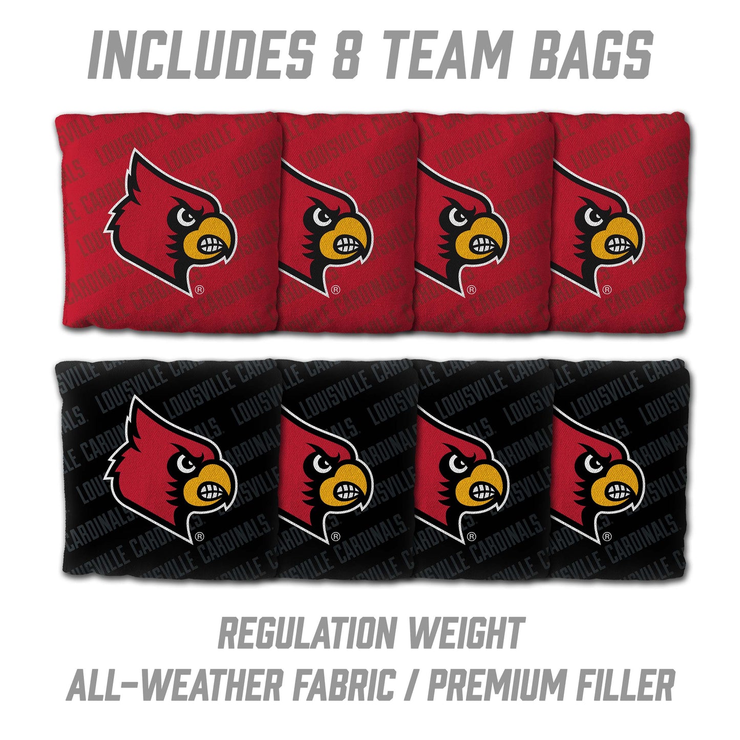 NCAA Louisville Cardinals 2' x 4' All-Wood Cornhole Set