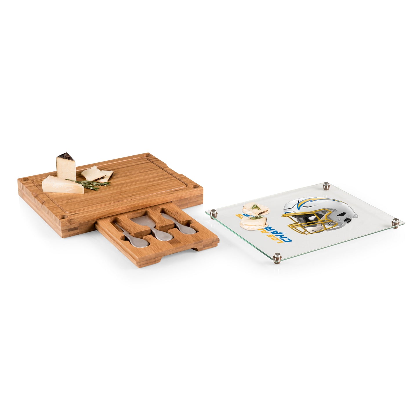 Los Angeles Rams - Concerto Glass Top Cheese Cutting Board & Tools Set