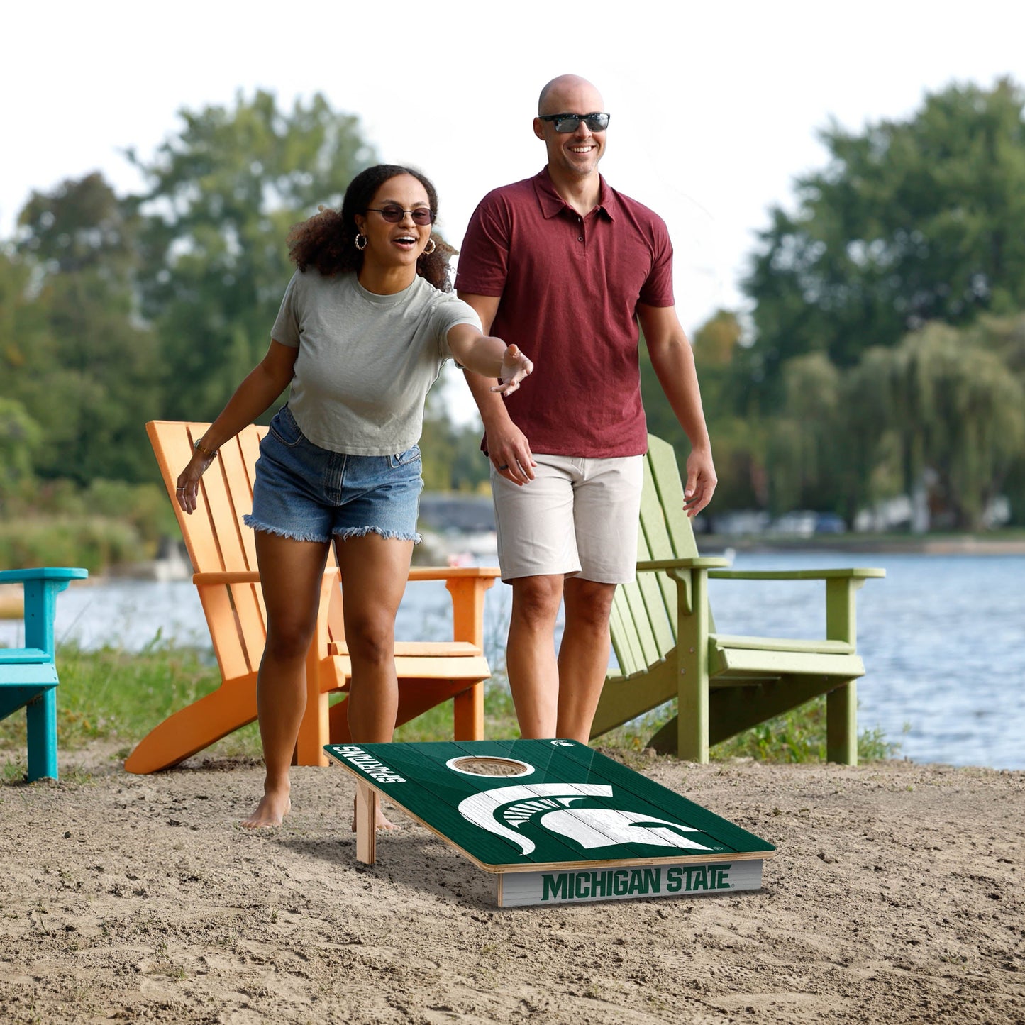 NCAA Michigan State Spartans 2' X 3' All-Wood Cornhole Set - Alt 5