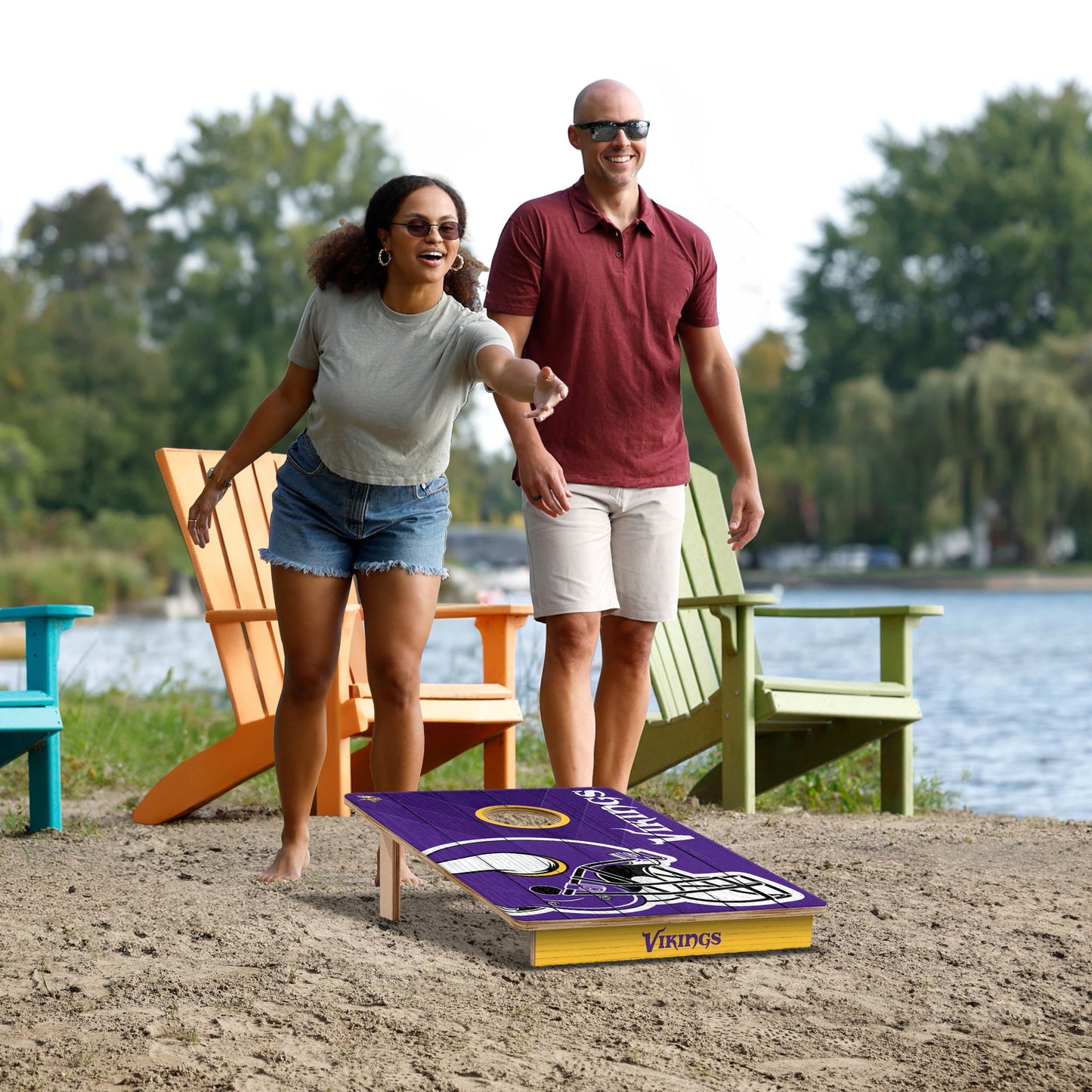 NFL Minnesota Vikings 2' X 3' All-Wood Cornhole Set - Alt 5