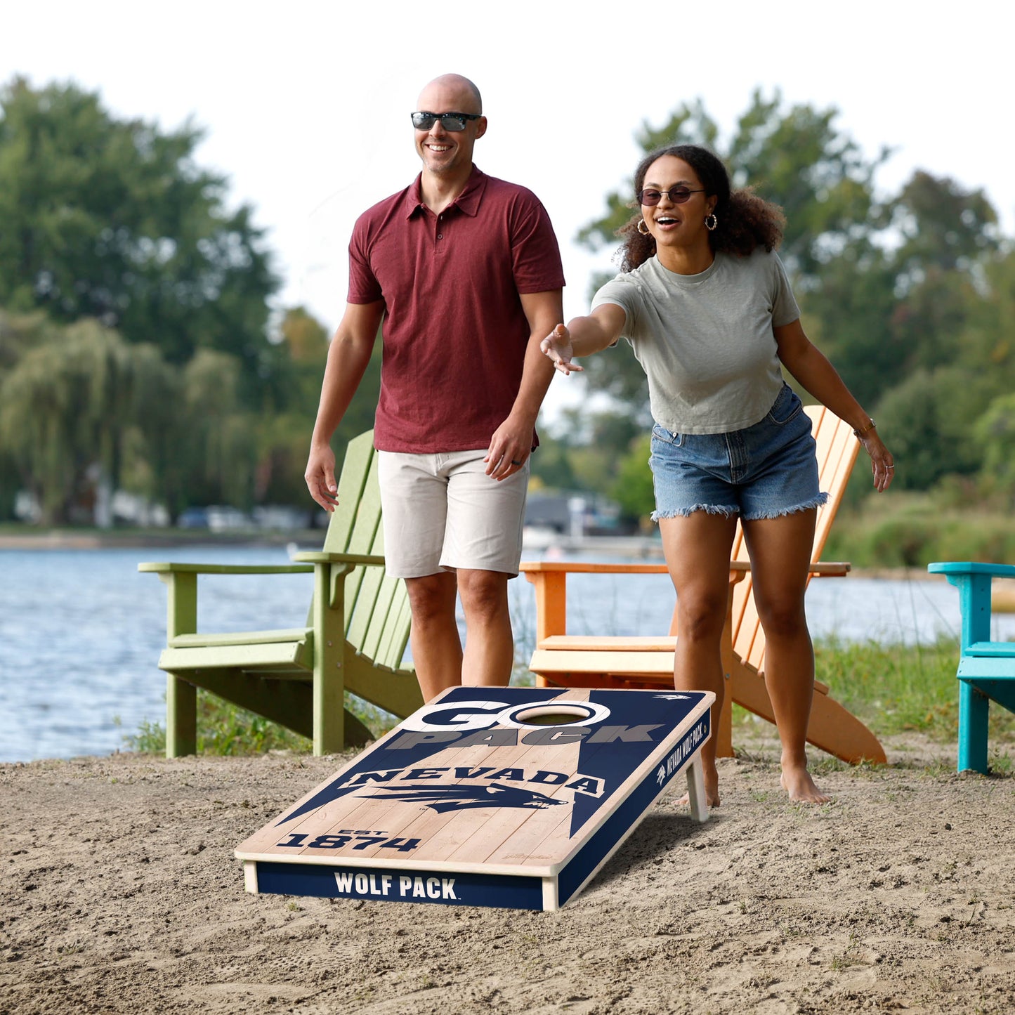 NCAA Nevada Wolf Pack 2' x 4' Slogan Series Cornhole