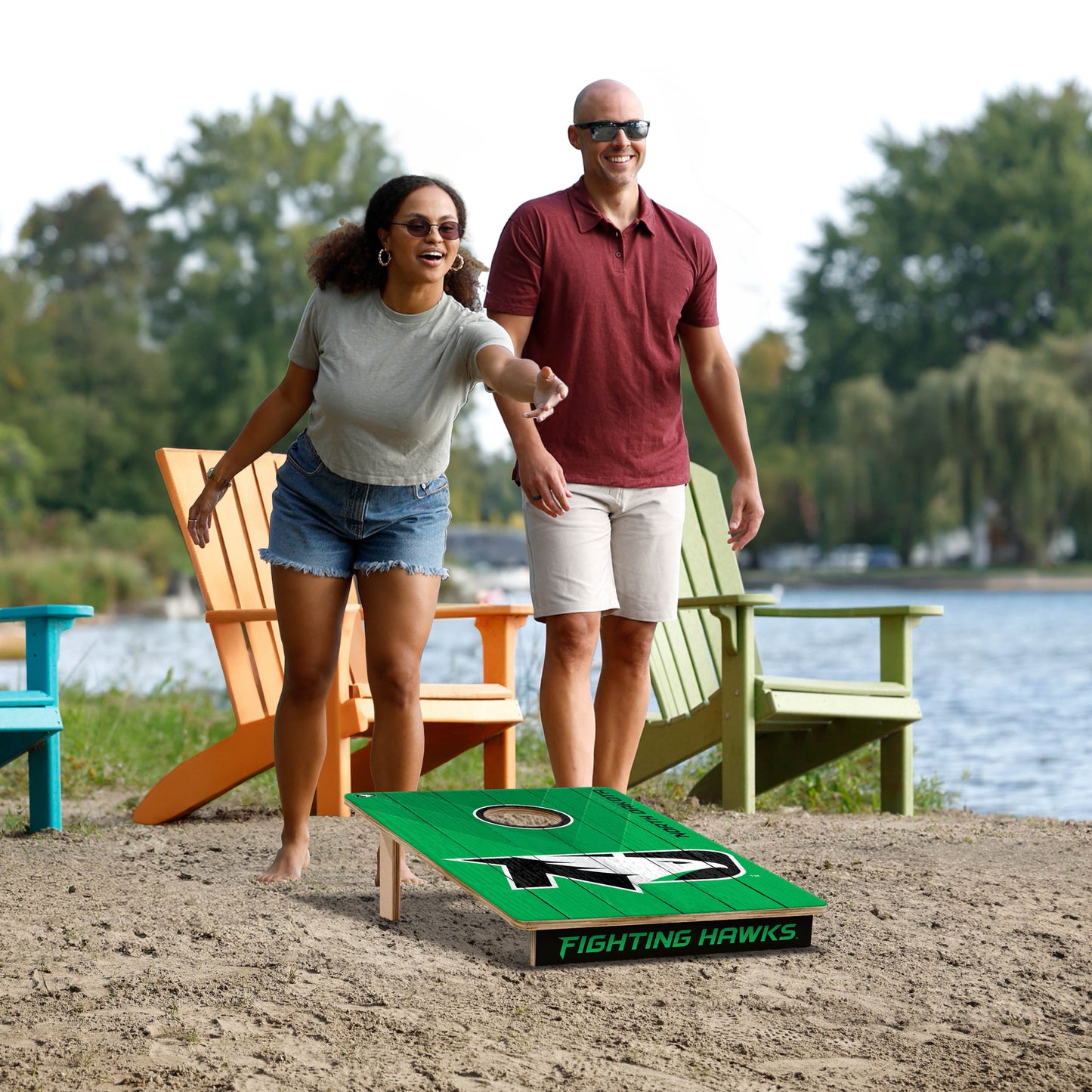 NCAA North Dakota Fighting Hawk 2' X 3' All-Wood Cornhole Set